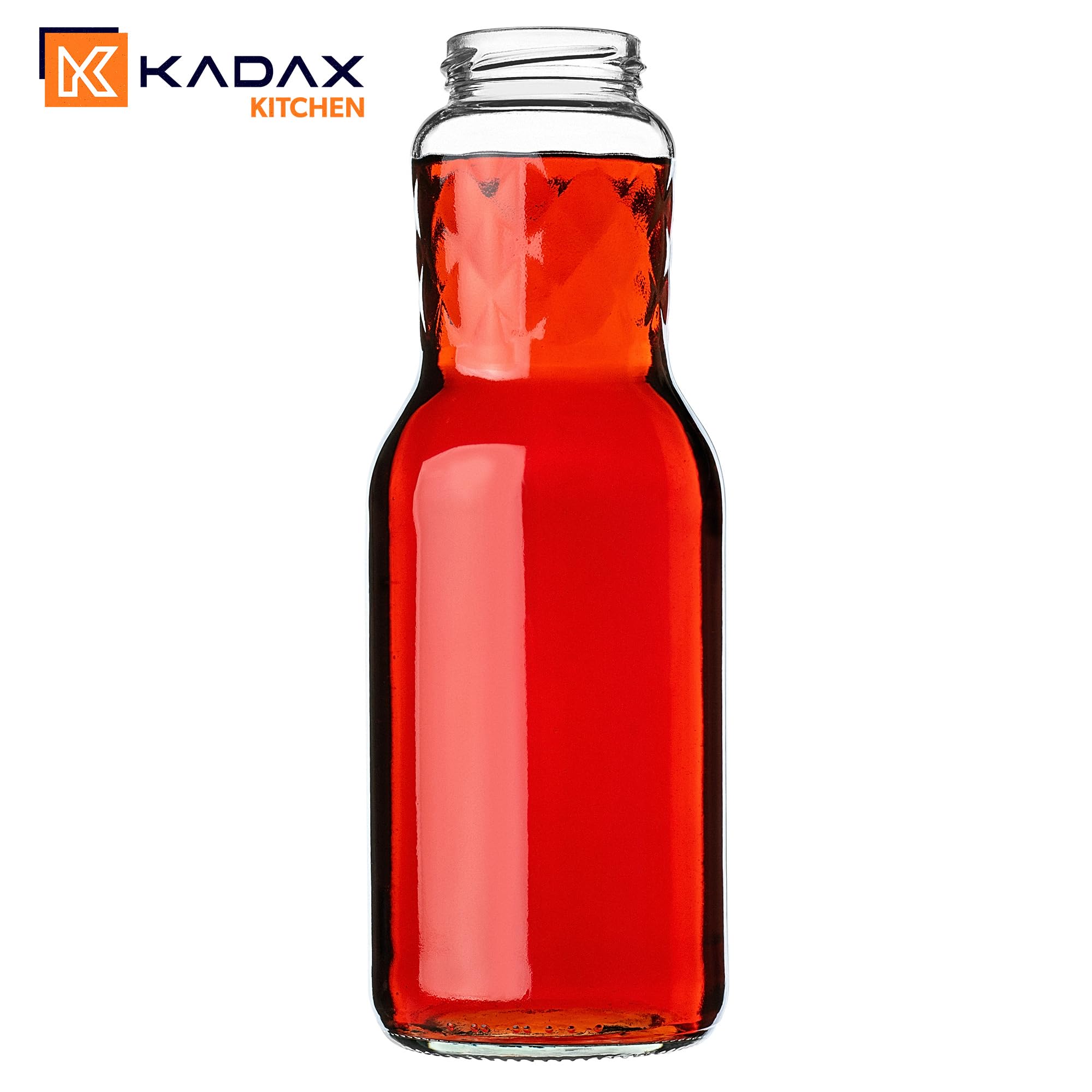 KADAX 20er Set Glasflaschen 1L mit Schraubverschluss Schwarz – Leere Milchflaschen Saftflaschen zum Befüllen für Saft, Milch, Smoothies & Sirup, Refillable Glass Bottles