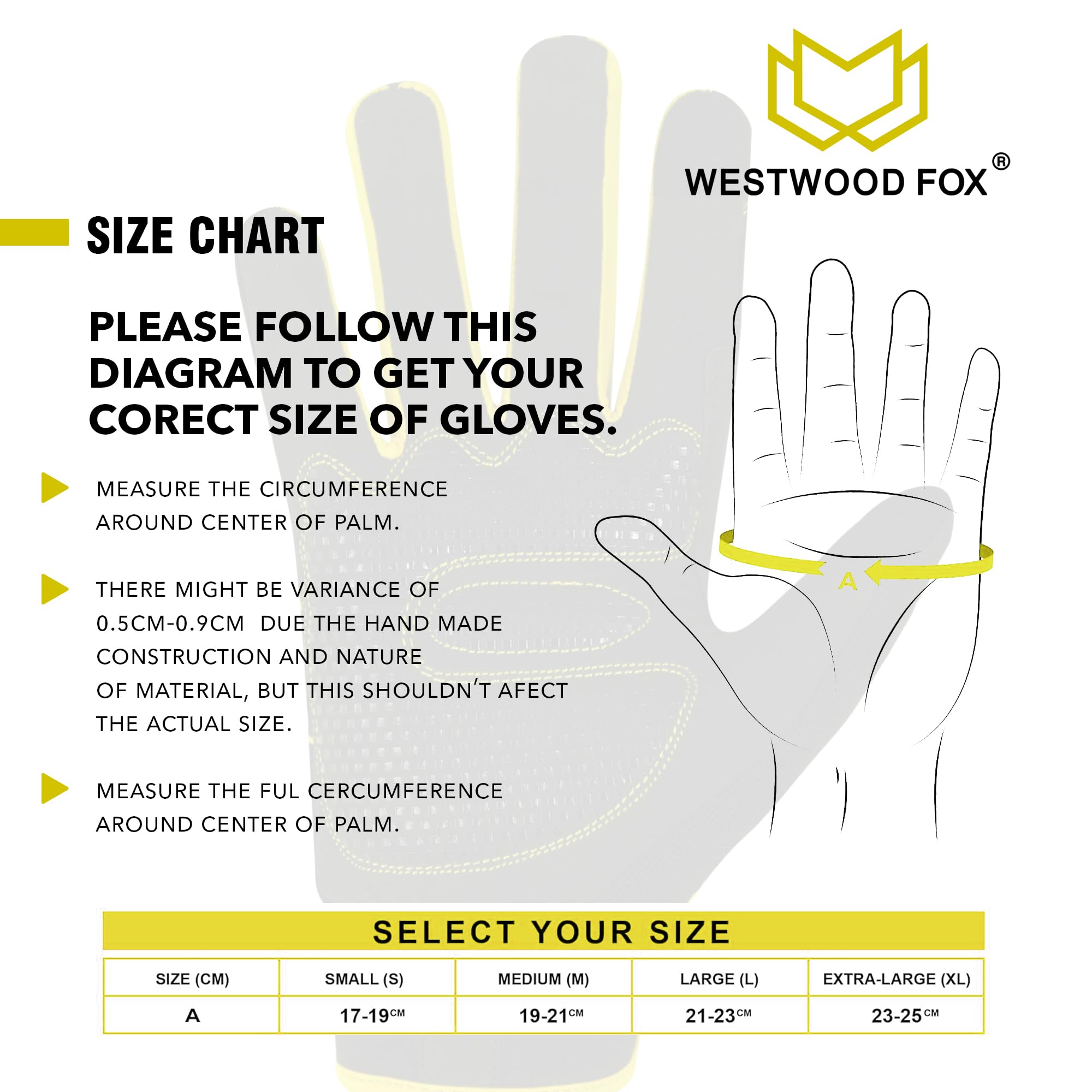 WESTWOOD FOX Rękawice robocze dla mężczyzn, rękawice mechaniczne, ekran dotykowy, antypoślizgowe dłonie, wyściełane uszczelki, rękawice ochronne, mechanik stroik (żółty, L)