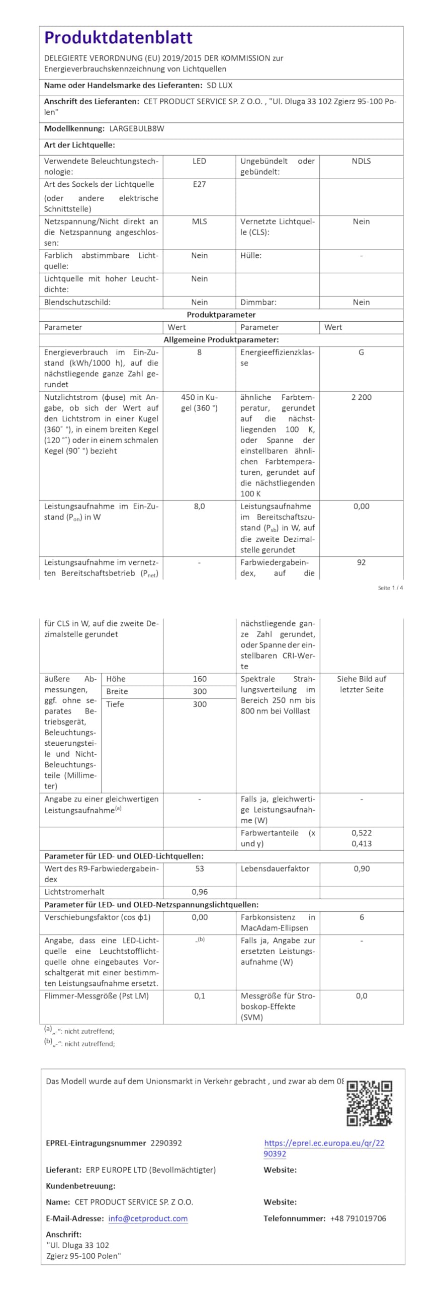 Żarówka LED, energooszczędna, długa żywotność (DG170SL)
