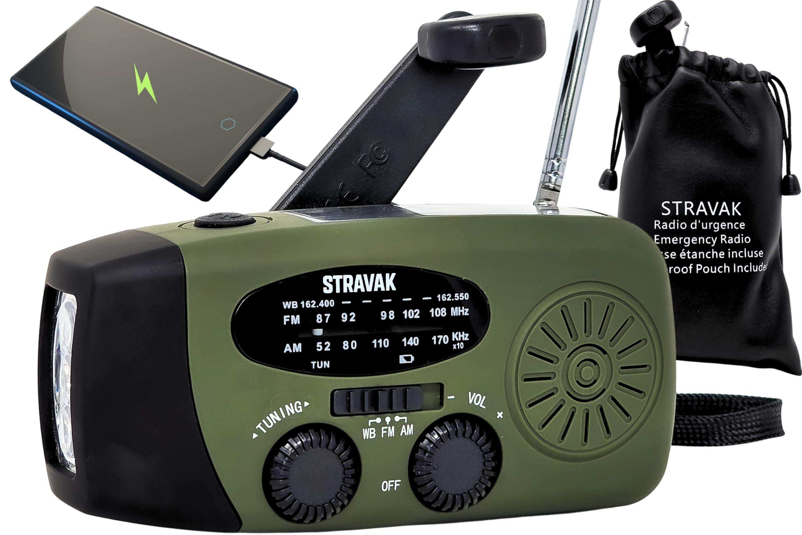 Radio à Manivelle IWP MD-088s Avec Lampe Torche LED Et Batterie 2000mAh