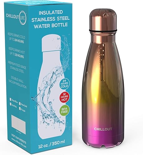 Miniatura 2 de CHILLOUT LIFE - Botella de agua infantil. de acero inoxidable para la escuela, con aislamiento de doble pared, en forma de botella de refresco,