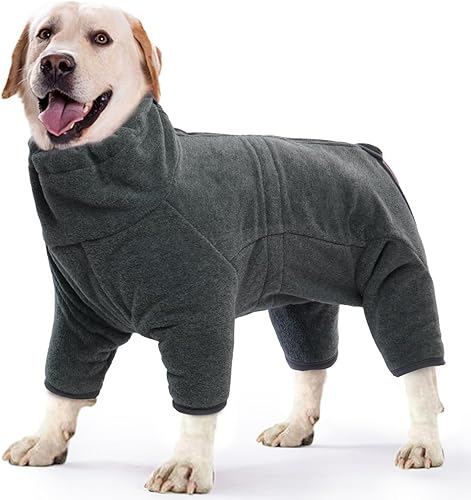 ROZKITCH Abrigo de invierno para perro, pijama de forro polar suave, chaqueta para mascotas, resistente al viento, cálido y frío, chaleco acogedor,