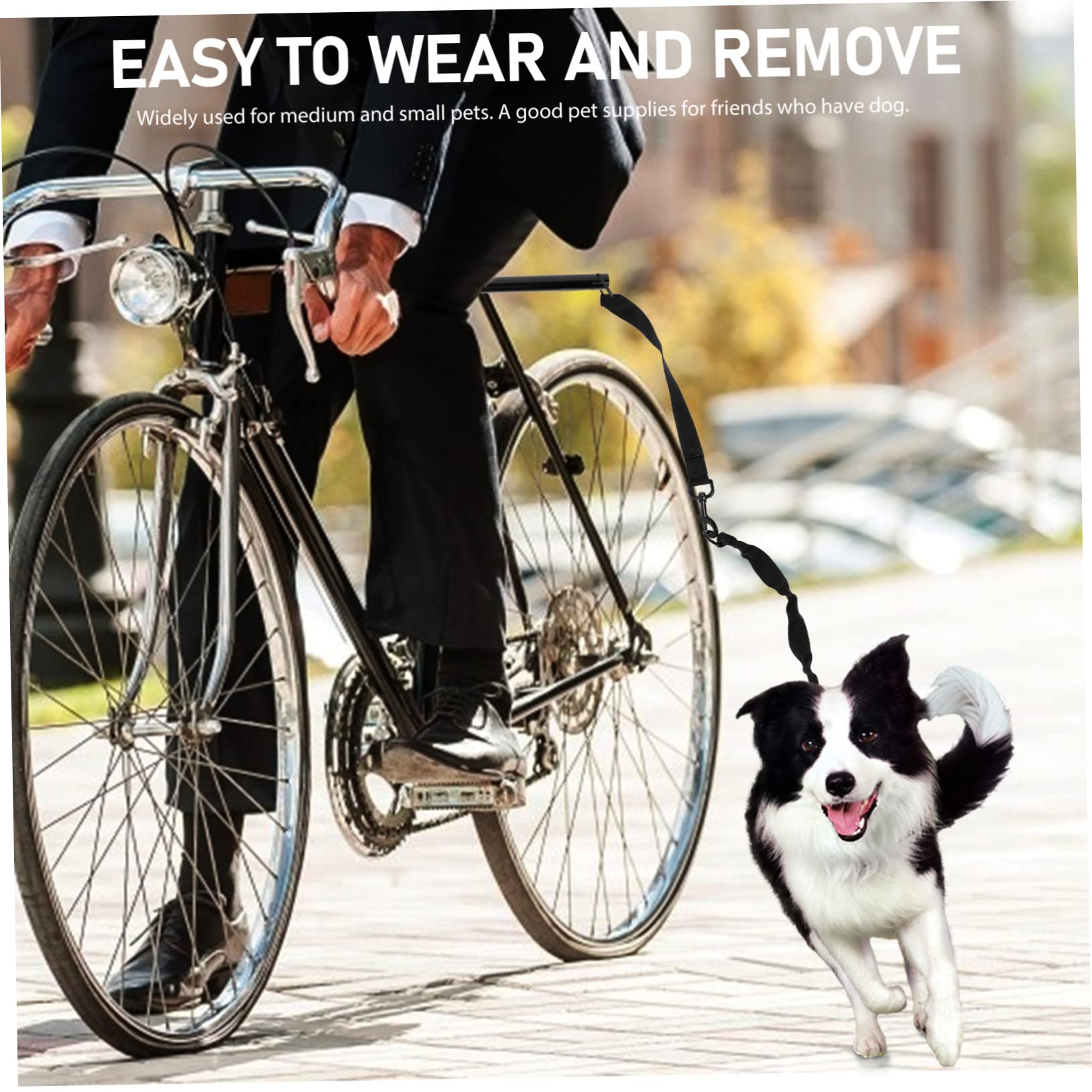 Sosoport 1set Guinzaglio Da Ciclismo Per Cani Con Flessibilità Per Passeggiate All Aperto Accessorio Pratico Per Amanti Degli Animali Nero