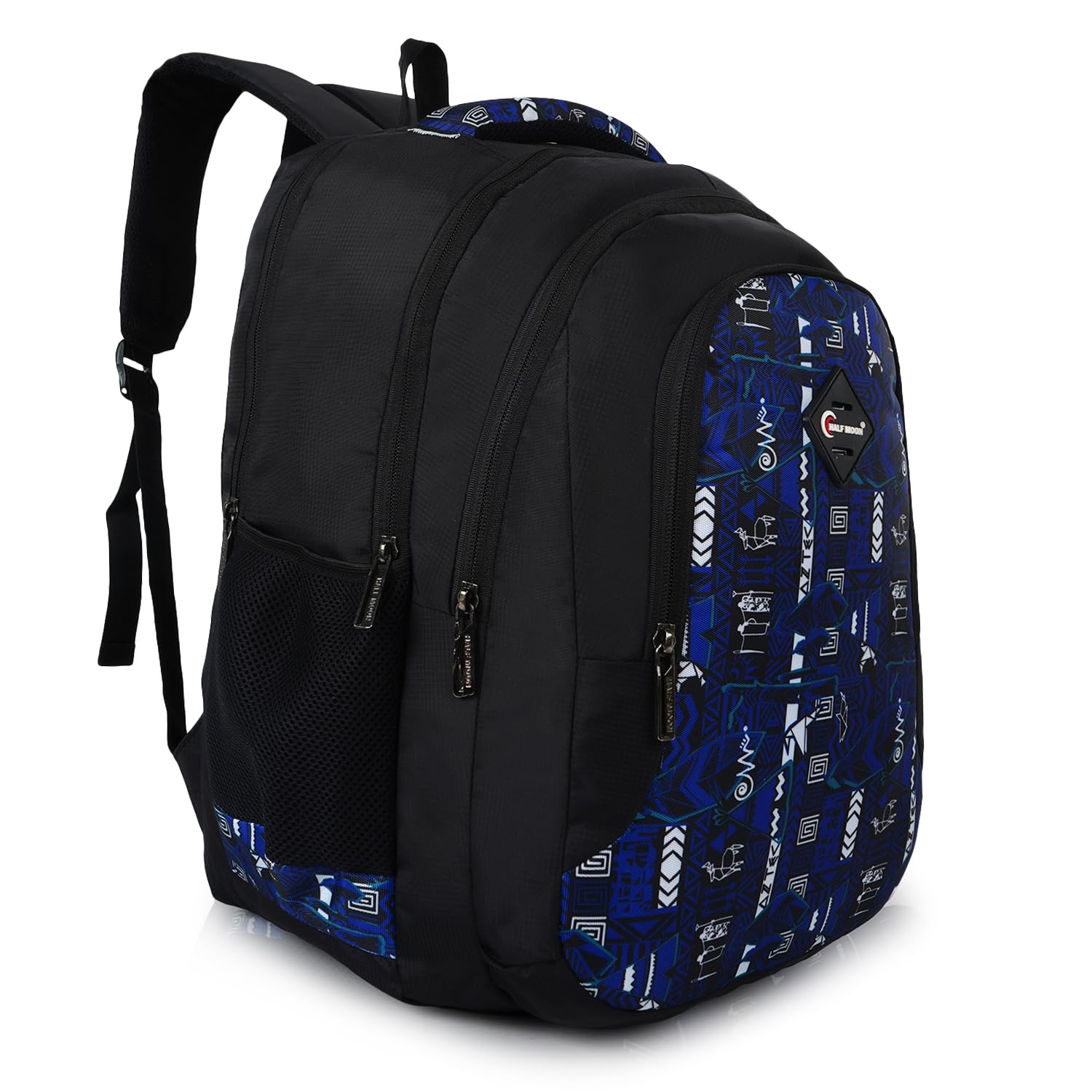 Half Moon Aztec 35L College Bags Class 5-12 | College Bag For Men/College Bag For Women | 15.6 Inch Laptop Bag For Men/Laptop Bag For Women | Spacious & Multiple Pockets (Sea Green) (Royal Blue)