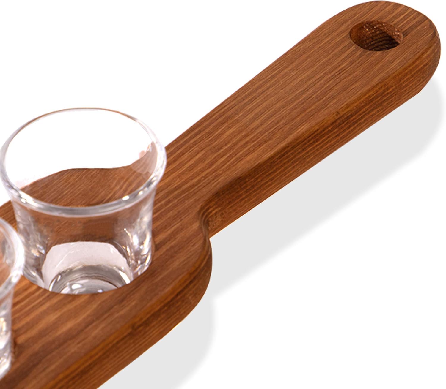 Maison & White Wooden Drinks Paddle with 6 Shot Glasses, Brown, 7 Count (Pack of 1) - Image 4
