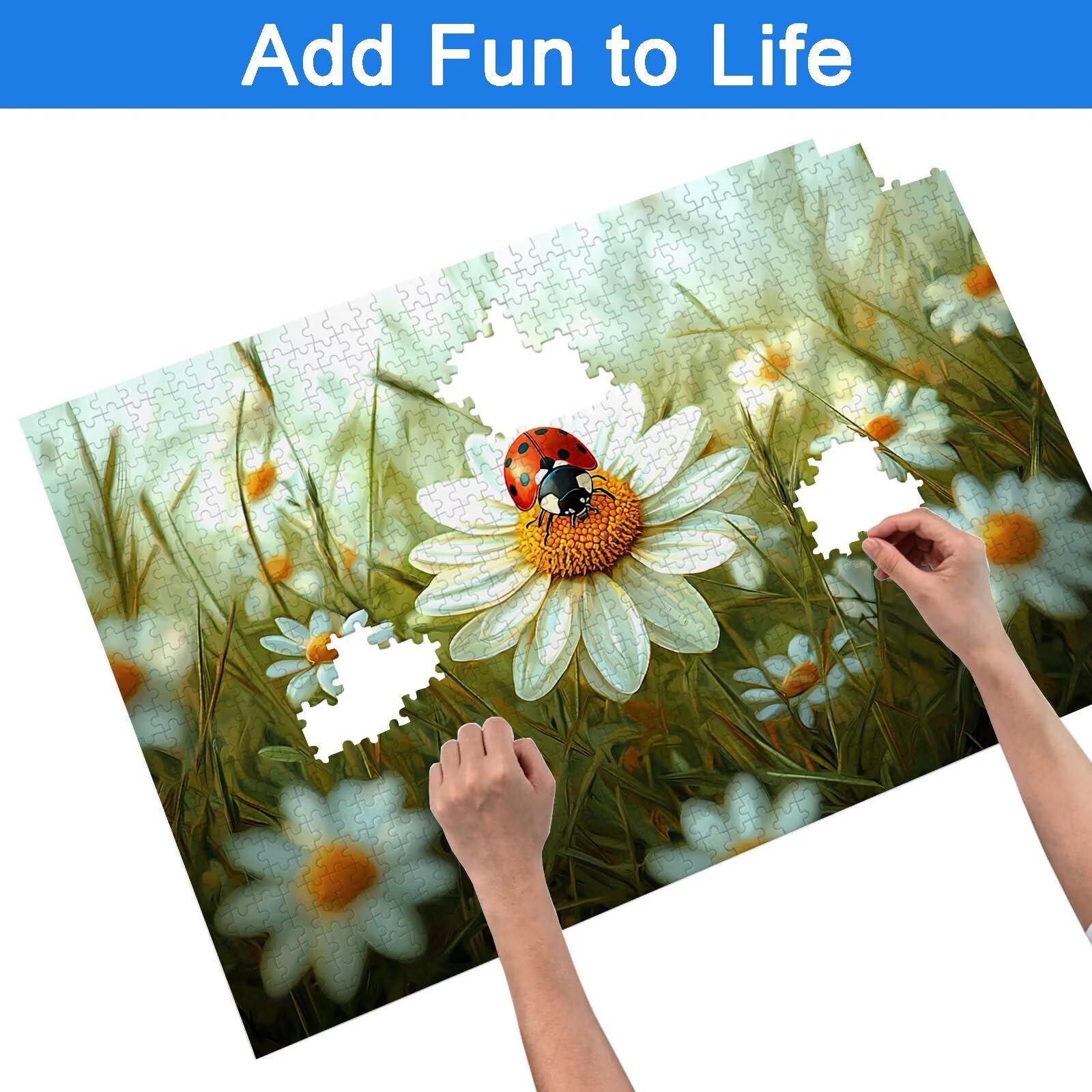 Puzzle 3000 Pièces Fleur, Puzzle 3000 Pièces Adultes et Enfants, Puzzles Bois avec Une Boîte d'emballage Exquise, Jeu Éducatif Puzzles Coccinelle, Decoration Maison, Cadeau Femme, Cadeau Homme, -8433