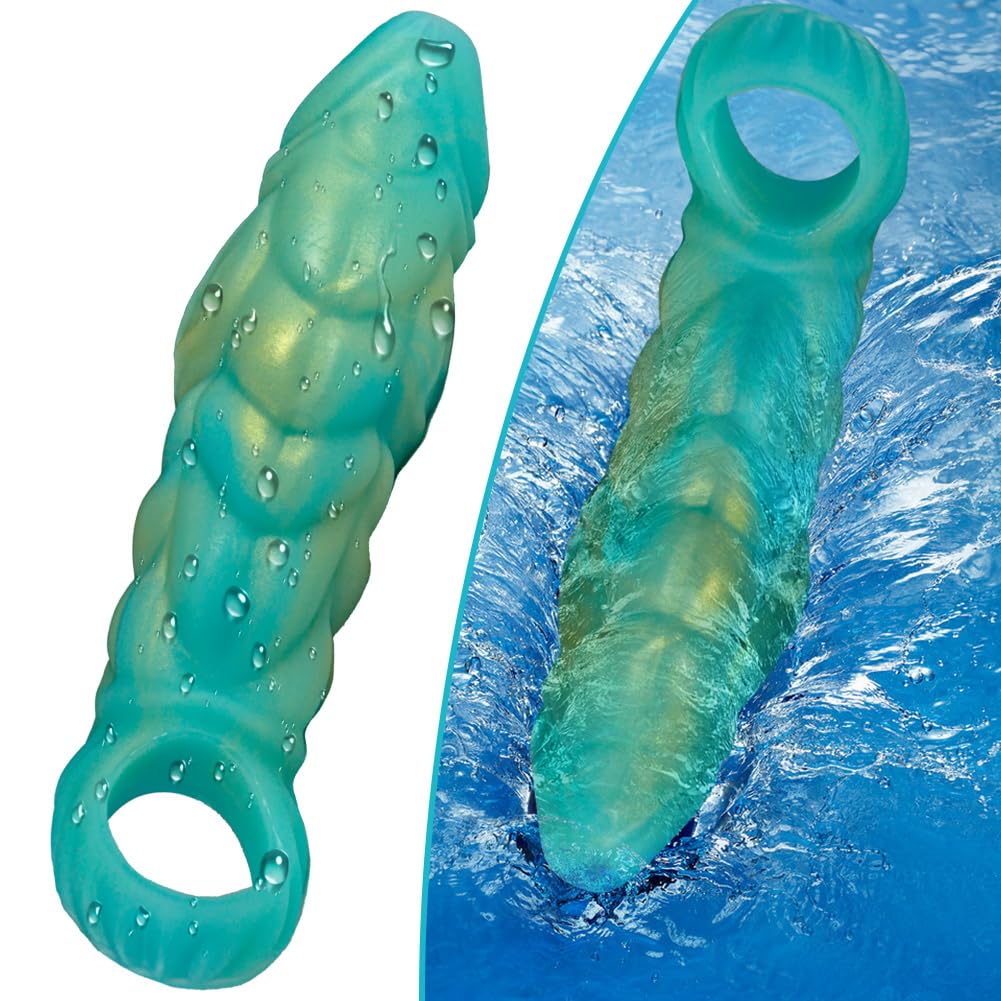 SXOVO Guaina Fallica Muscoloso, Guaina Pene Aperta con Anello Testicolare, Prolunga Pene Indossabile e Riutilizzabile, Ritardante Eiaculazione Precoce, Toys Sessuali per Uomini per Piacere Coppia (A)