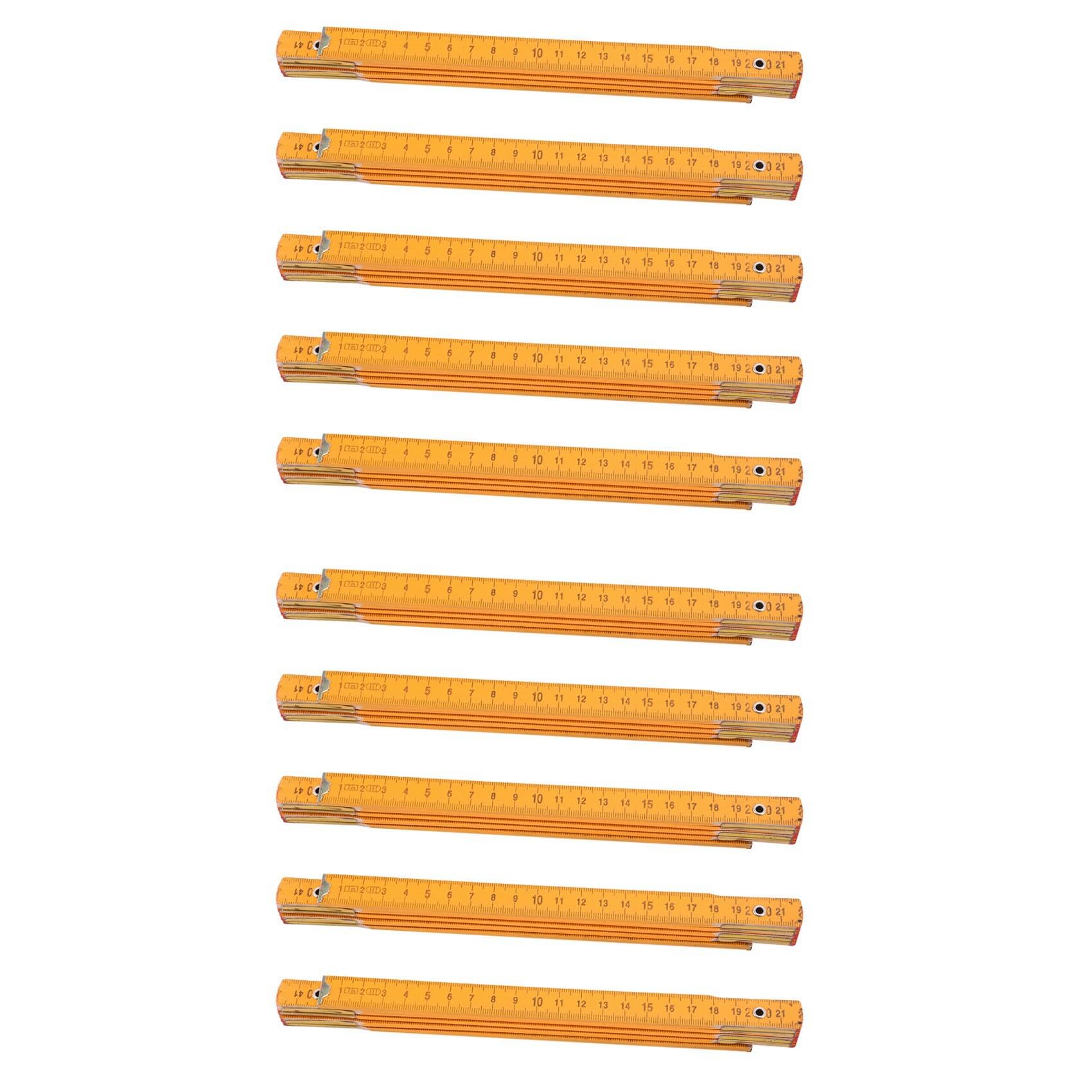 Jnchdghwa Yellow 10X Portable Carpenter Wooden Folding Ruler 100Cm/39Inch