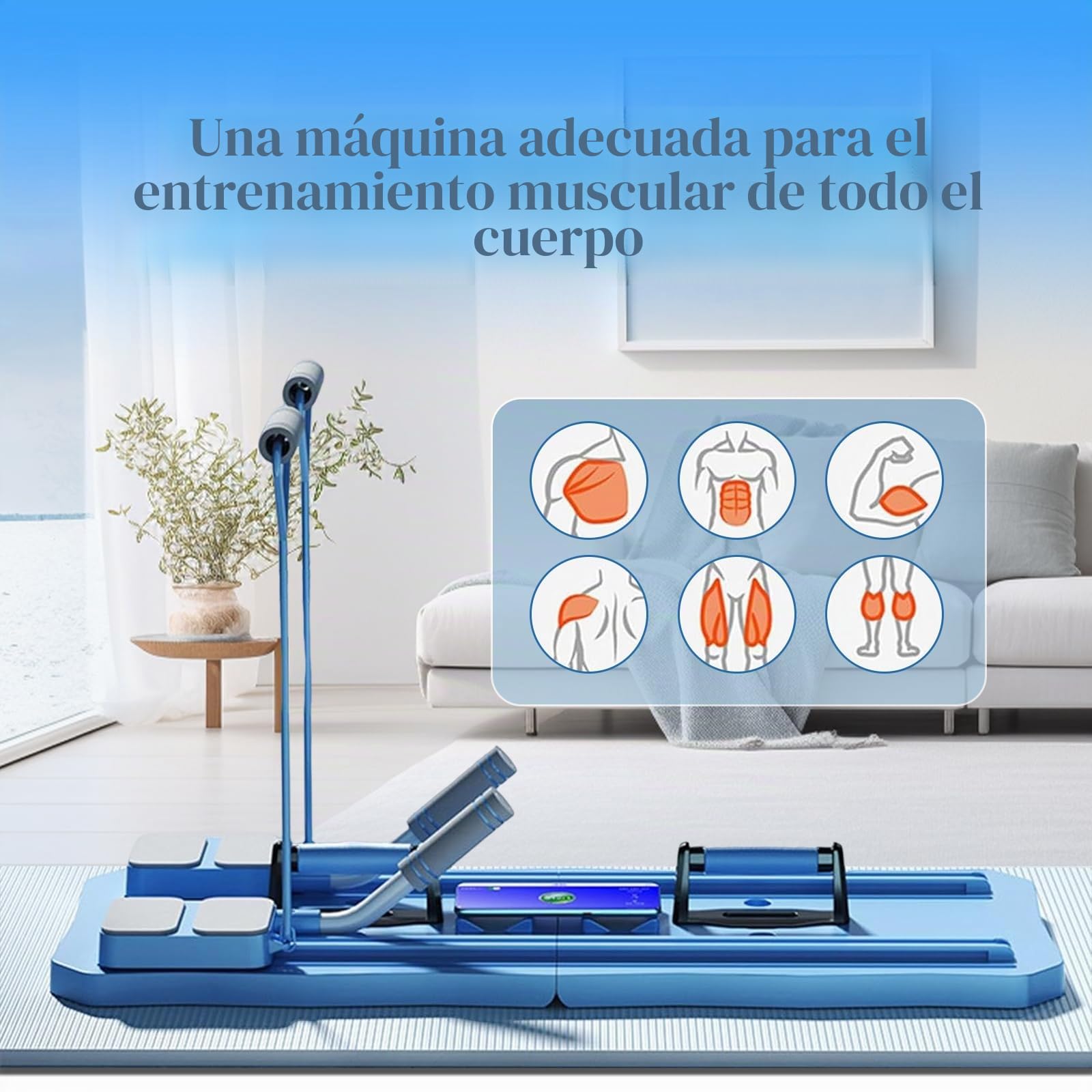 Tabla de ejercicios plegable para pilates de cuerpo completo, tabla abdominal multifuncional, tabla de rodillo de abdominales multifuncional, entrenador de entrenamiento de cuerpo completo