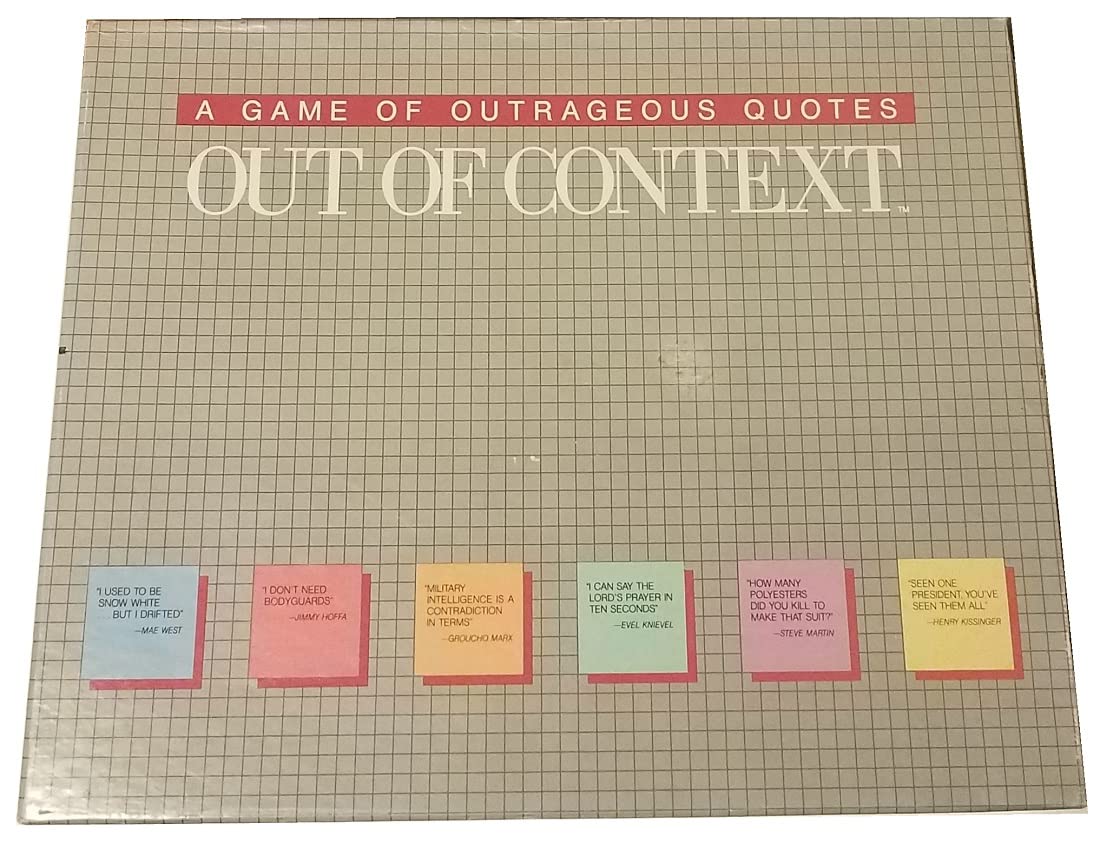 Amazon.com: Out of Context (Game of Outrageous Quotes) : Toys & Games