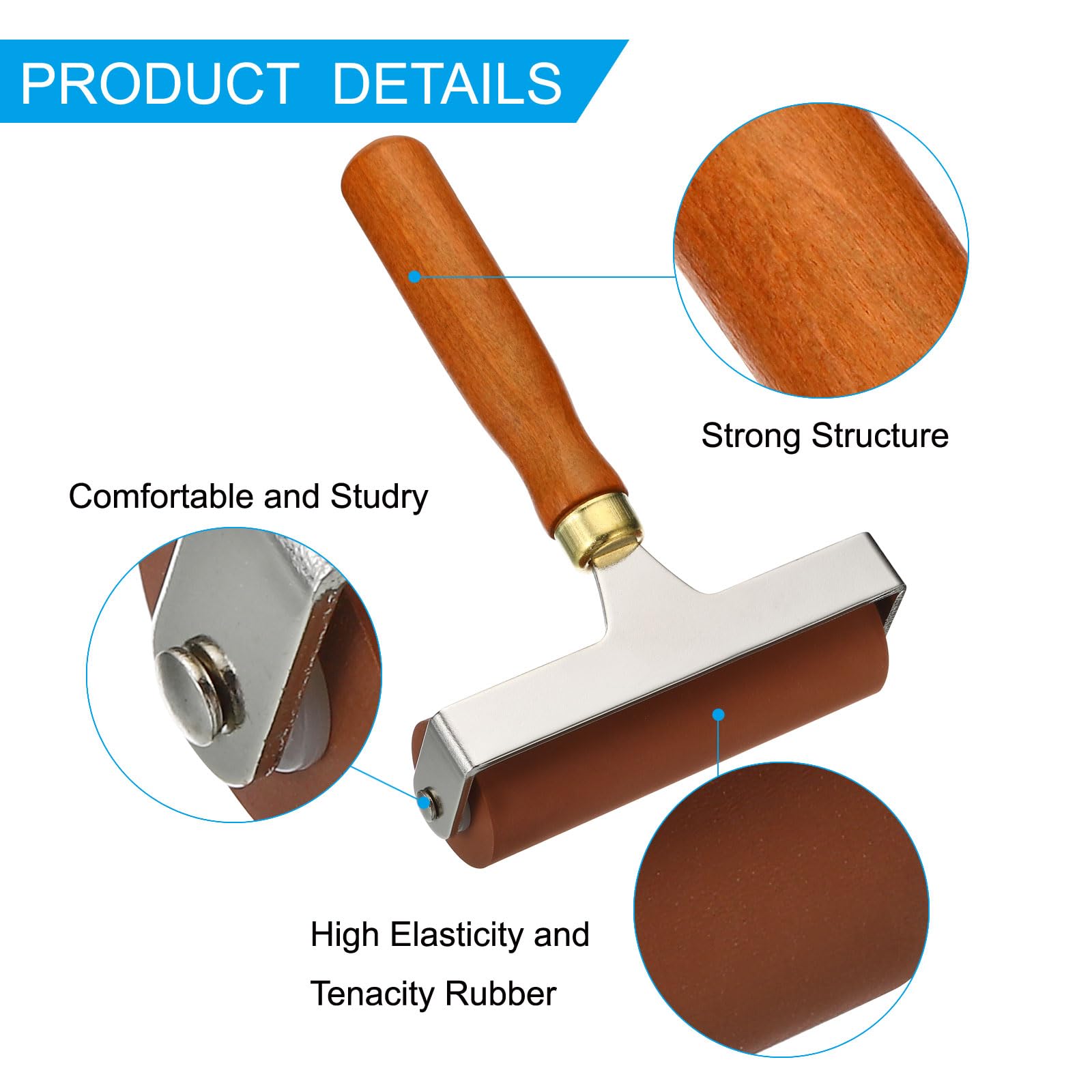 PATIKIL 4 Inch Rubber Roller Brayer - Image 4