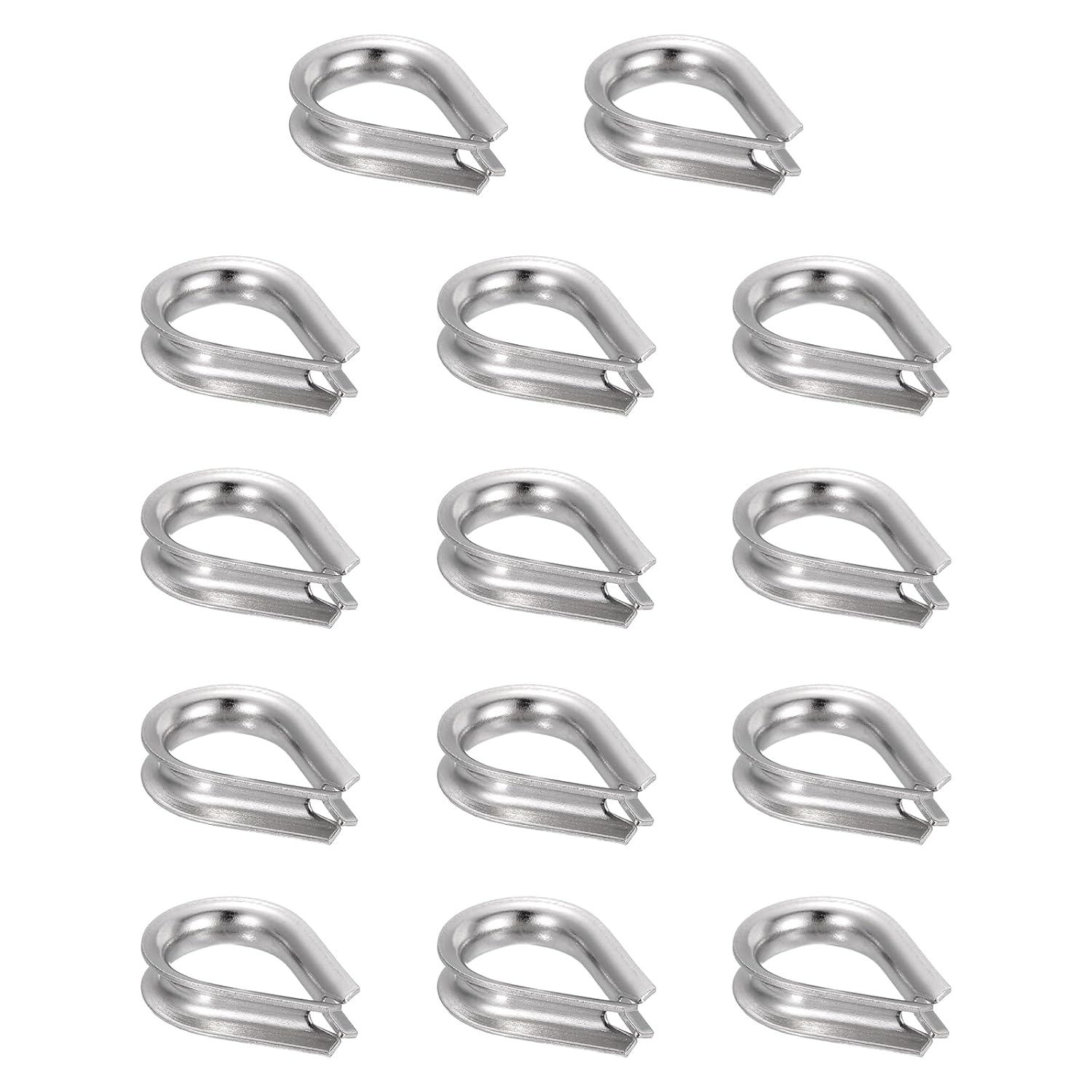 PATIKIL 3/16" (4mm) Wire Rope Thimble, 14 Pack 304 Stainless Steel M4 Cable Thimbles Rigging for Lifting Hanging Securing, Silver