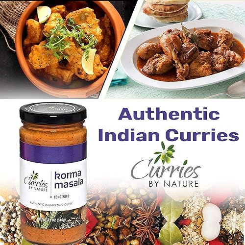 Miniatura 7 de Curries By Nature Korma Masala Salsa de curry  12 onzas, paquete de 6  Salsa de cocina condensada de aceite de oliva natural sin gluten Curry indio