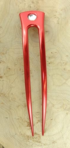 Miniatura 10 de Jwl aluminio anodizado Dos Prong Curved 6" Tenedores de pelo irrompible impermeable Pick Pic Pin Tenedor  Hawaiian Style, Agua (Aqua)