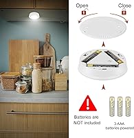 Vista 5 de LUXSWAY LED Puck Light, Ultra-Thin Touch Light, Battery Operated, Tap Lights, 60 Lumens, Stick on Lights, Under Cabinet Lighting, Ideal for Kitchen