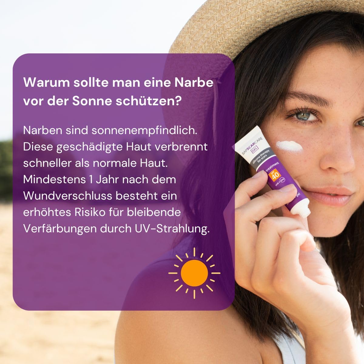 Silikon-Gel mit UV-Schutz | Narbencreme | Reduziert die Sichtbarkeit von Narben und Narbenbeschwerden | Tube 10 g