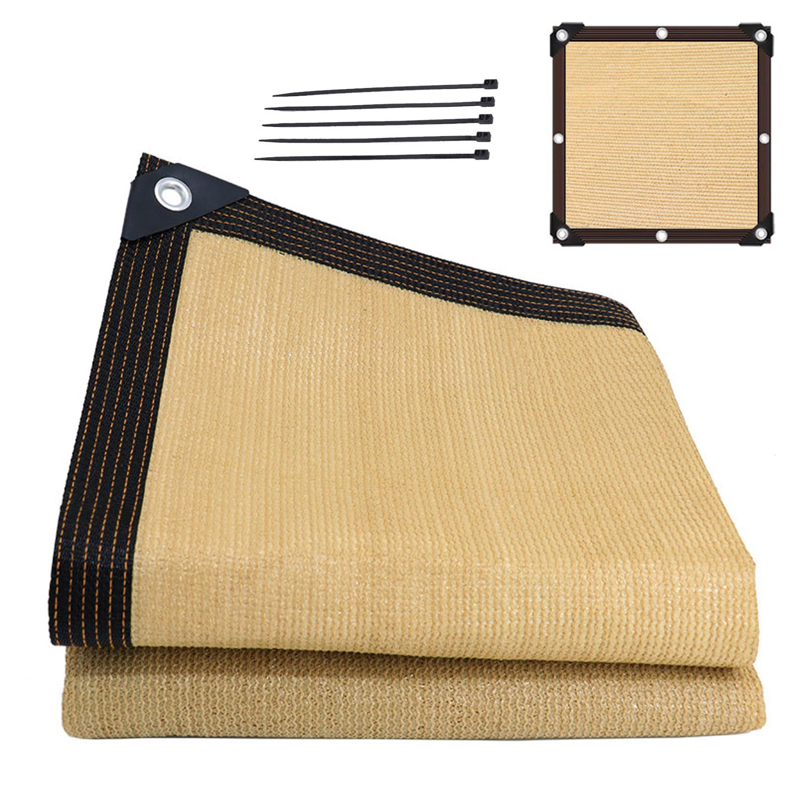Filet d'ombrage respirant 3x5m beige pour jardin et terrasse