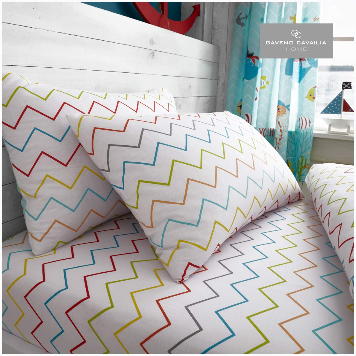 Gaveno Cavailia Kids Rotary Sheet Set Under the Sea Single Children Character Bedding 2 Piece Printed Easy Care Bedlinen 1 Fitted Bedsheet and 1 Matching Pillow Case