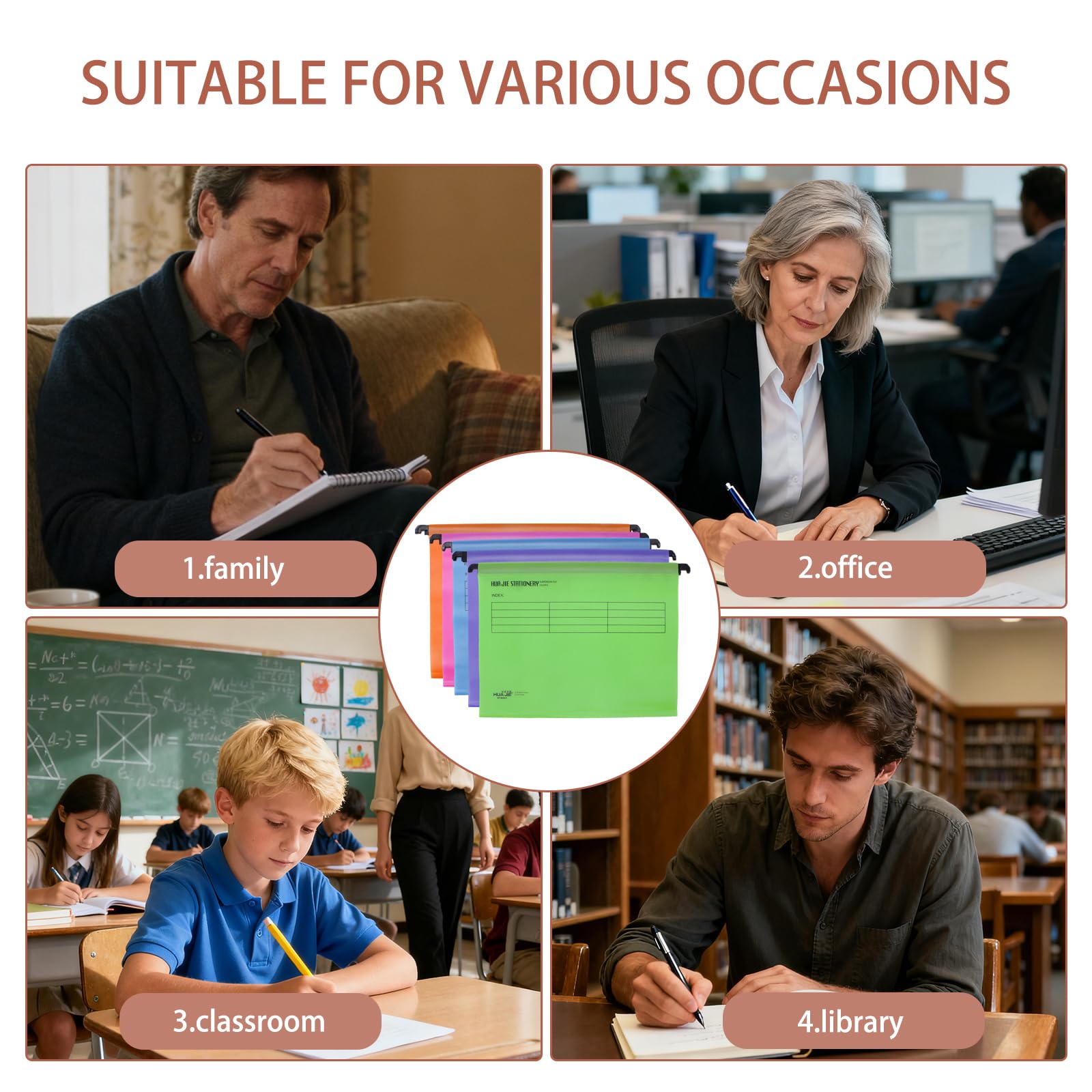 20Pcs A4 Dossier Suspendus,Polypropylène Dossier Suspendu Armoire avec Onglets et Inserts,Support Dossier Suspendu,Dossier Suspendus pour Tiroir pour L'école la Maison le Travail et le Bureau
