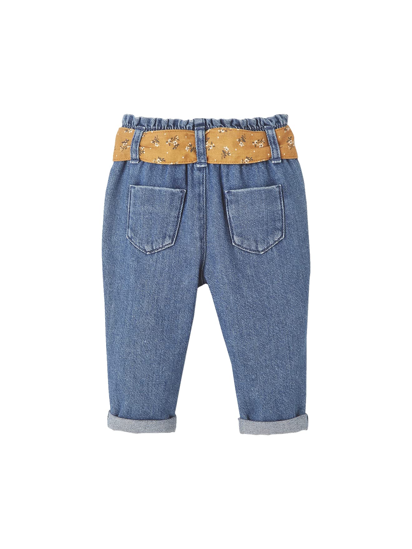 Vertbaudet Mädchen Baby Jeans mit Stoffgürtel