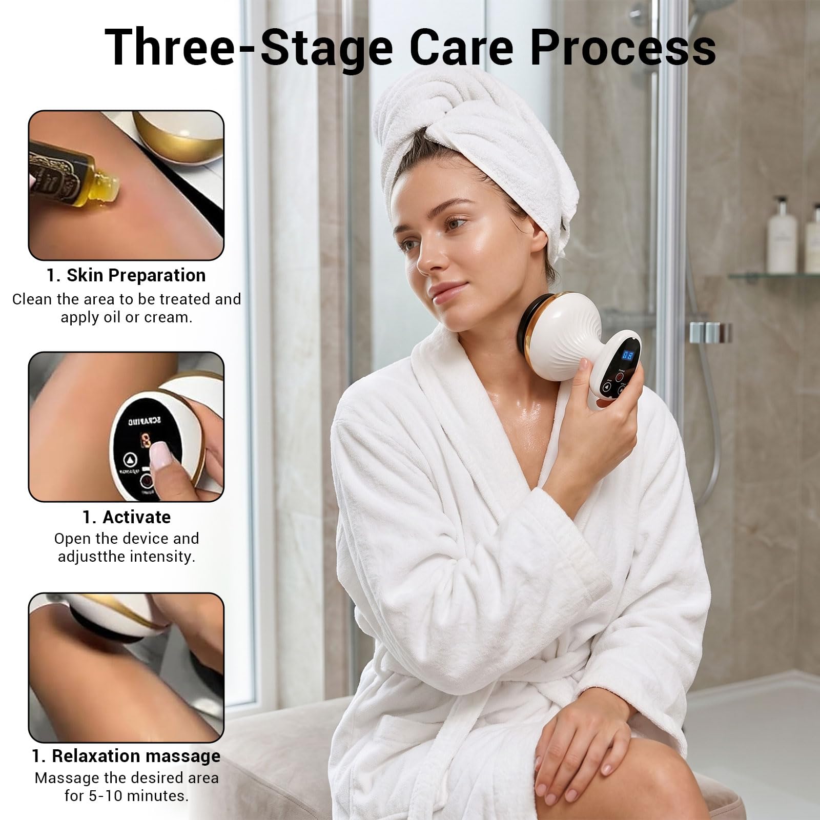 Cellulite Massagegerät 4-in-1, Vakuum Massagegerät, 9-Stufige Modusanpassung, Straffere Haut & Bessere Durchblutung, Tiefenmassage mit Wärme, Für Ganzkörper Anwendung Zuhause