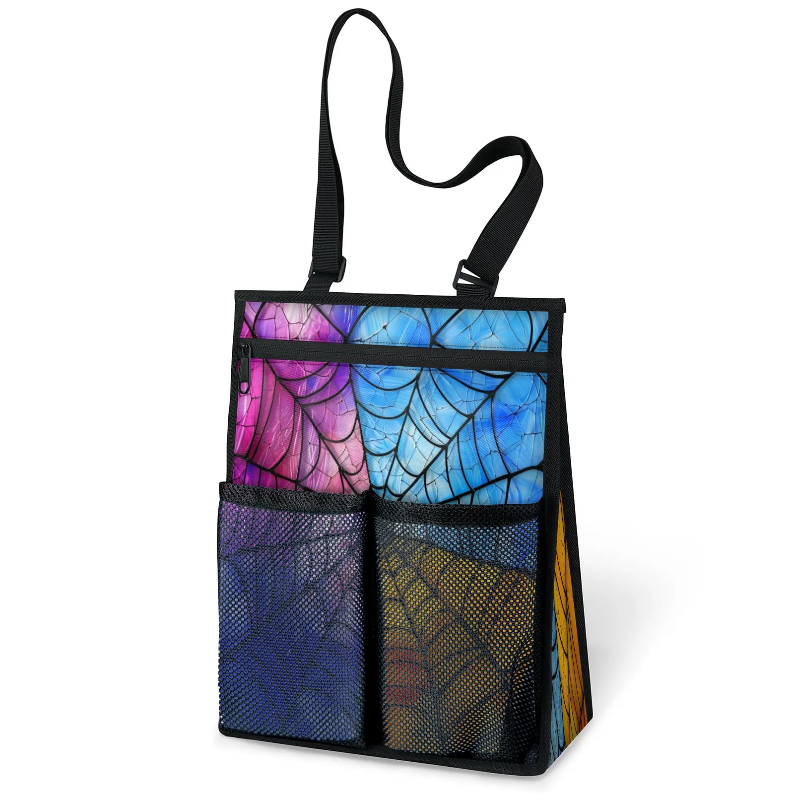 Ourtheme Art Spiders Webs Portable Shower Bag for Travel Gym Camp Beach Tote Shower Caddy Bags Hanging Toiletry