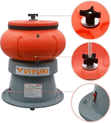 Miniatura 5 de Máquina pulidora de vaso vibratorio eléctrico de 5 libras - Pulido de piezas metálicas pequeñas