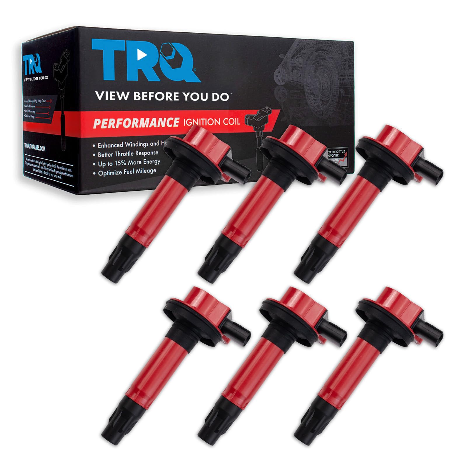 TRQ Ignition Coil Set Compatible with 07-18 Ford 07-16 Lincoln 07-15 Mazda 08-09 Mercury