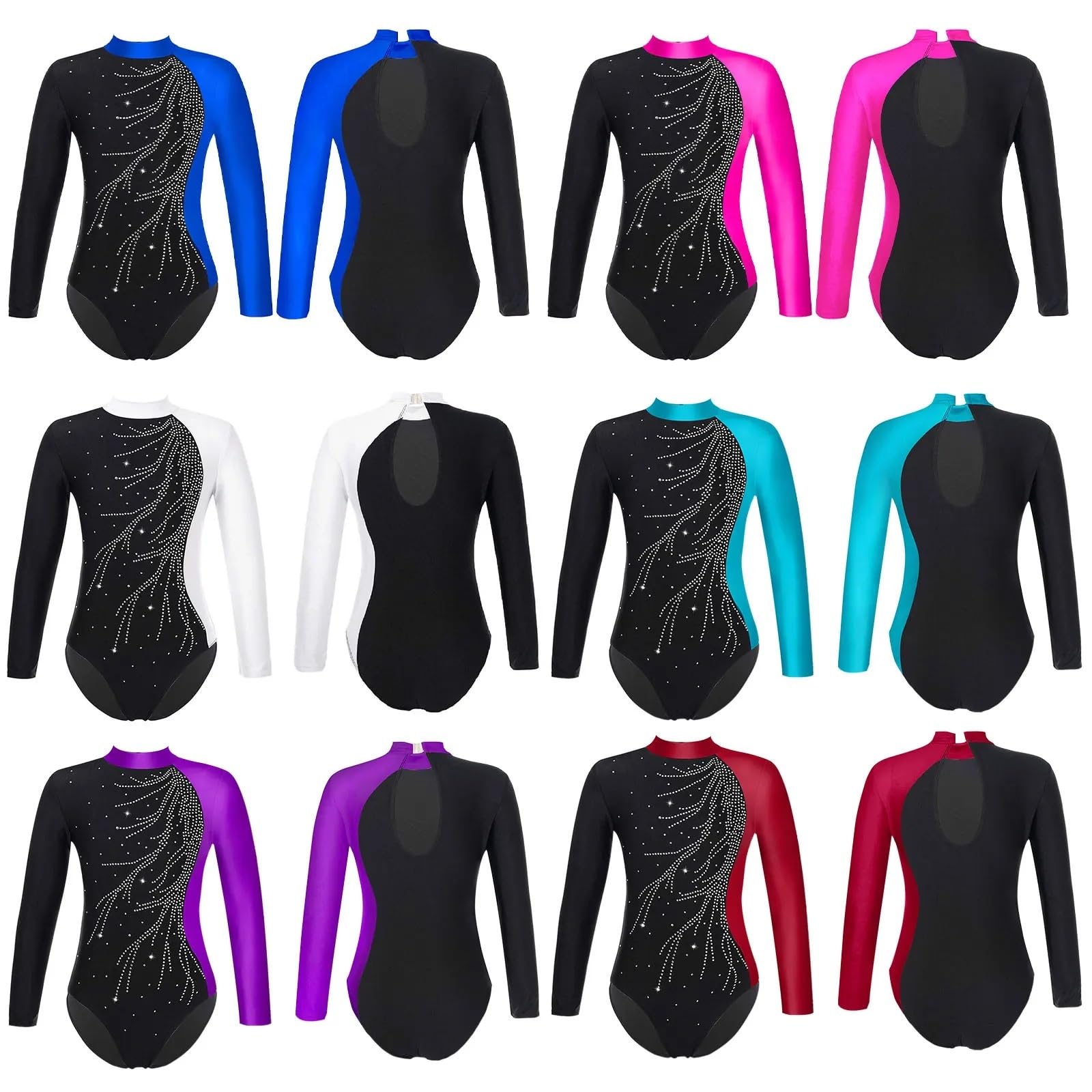 Maillots de Gimnasia Mono de Leotardo de Gimnasia for niñas para Niña (Color : Rose, Size : 14)