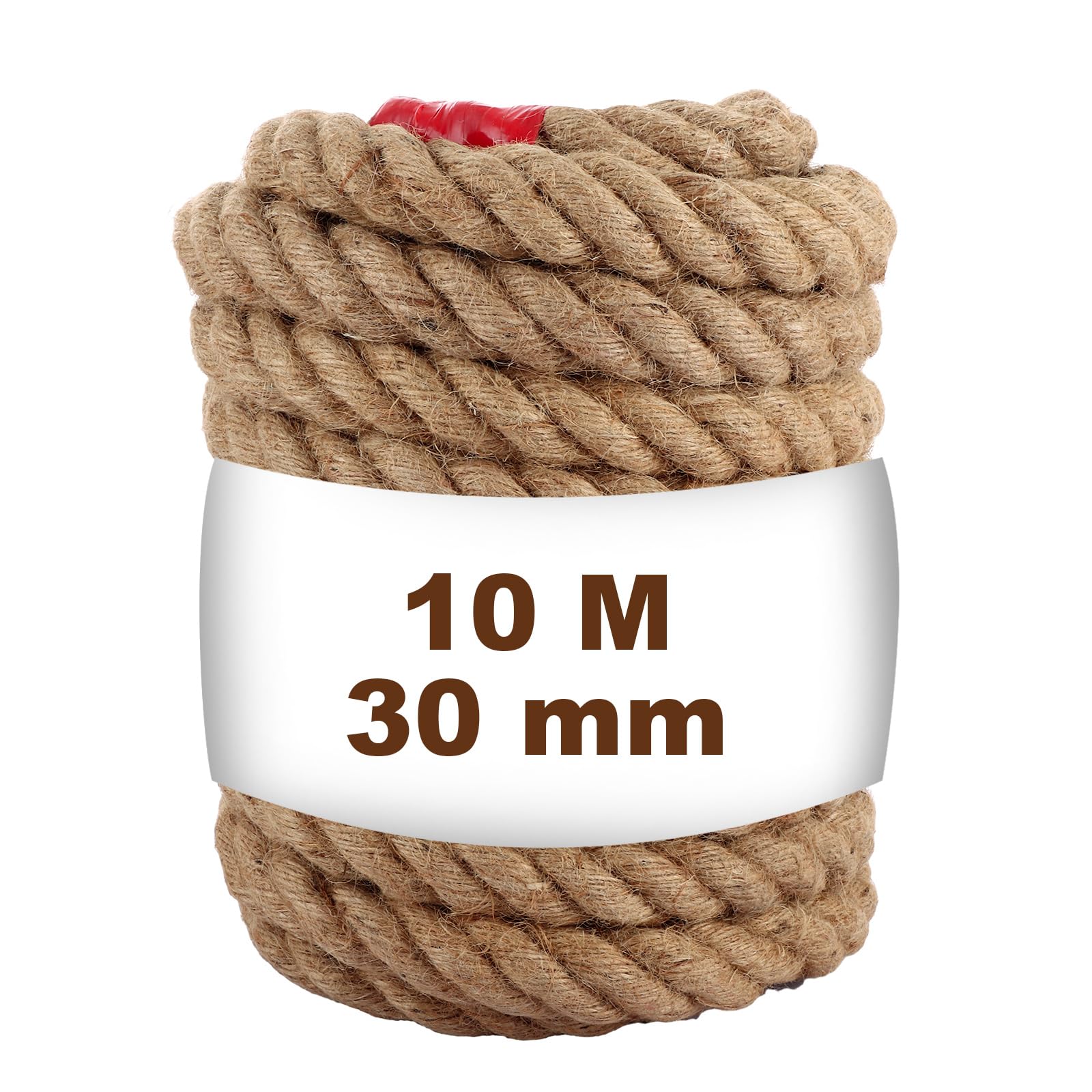 Corda di iuta da 30 mm, 10 m, spago da giardino naturale, più fili di spago di iuta resistente, filo spesso per confezioni regalo, artigianato e fai da te, giardinaggio, decorazione, tiragraffi