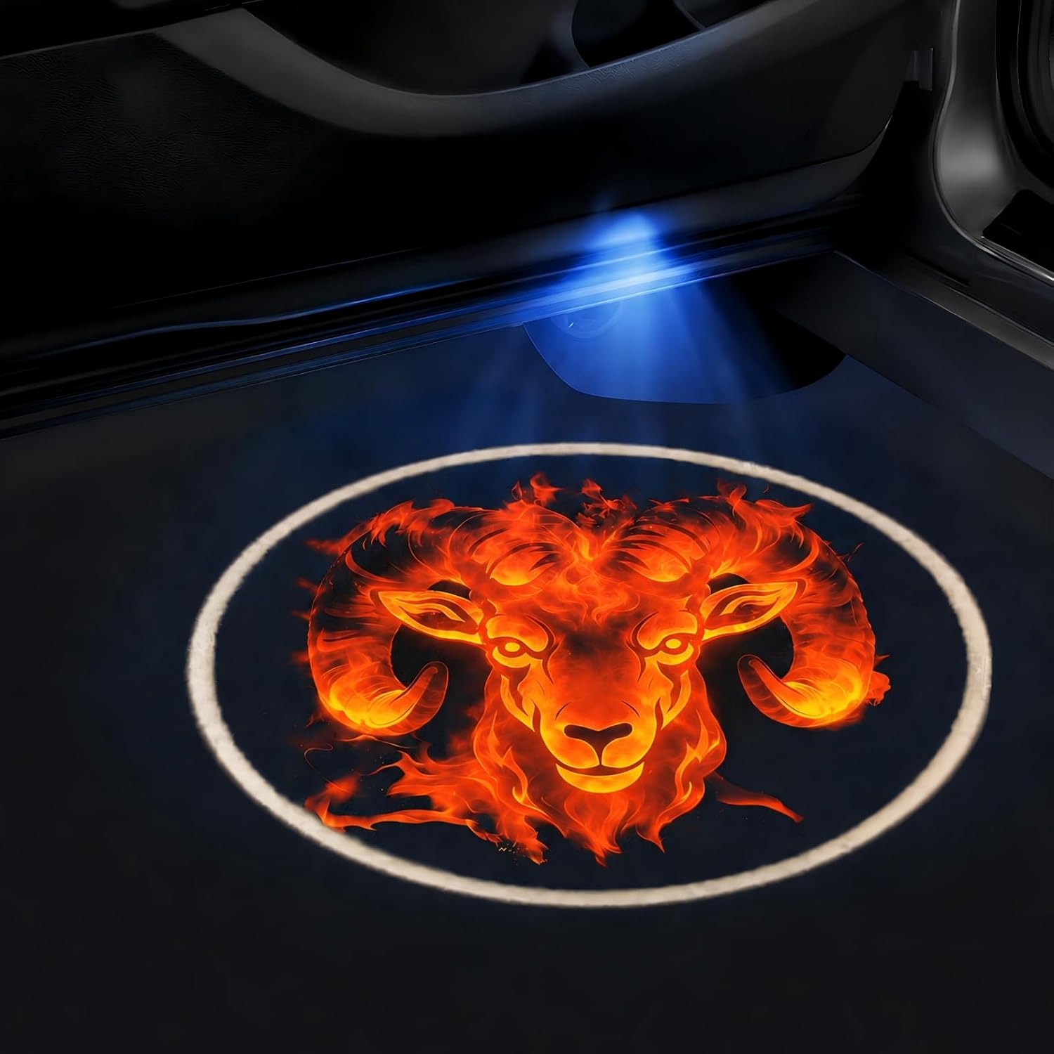 2PCS Car Door Lights Logo Projector Funny Sheep LED Welcome Courtesy Ghost Shadow Lamp fit for Dodge Ram 1500 2500 Accessories