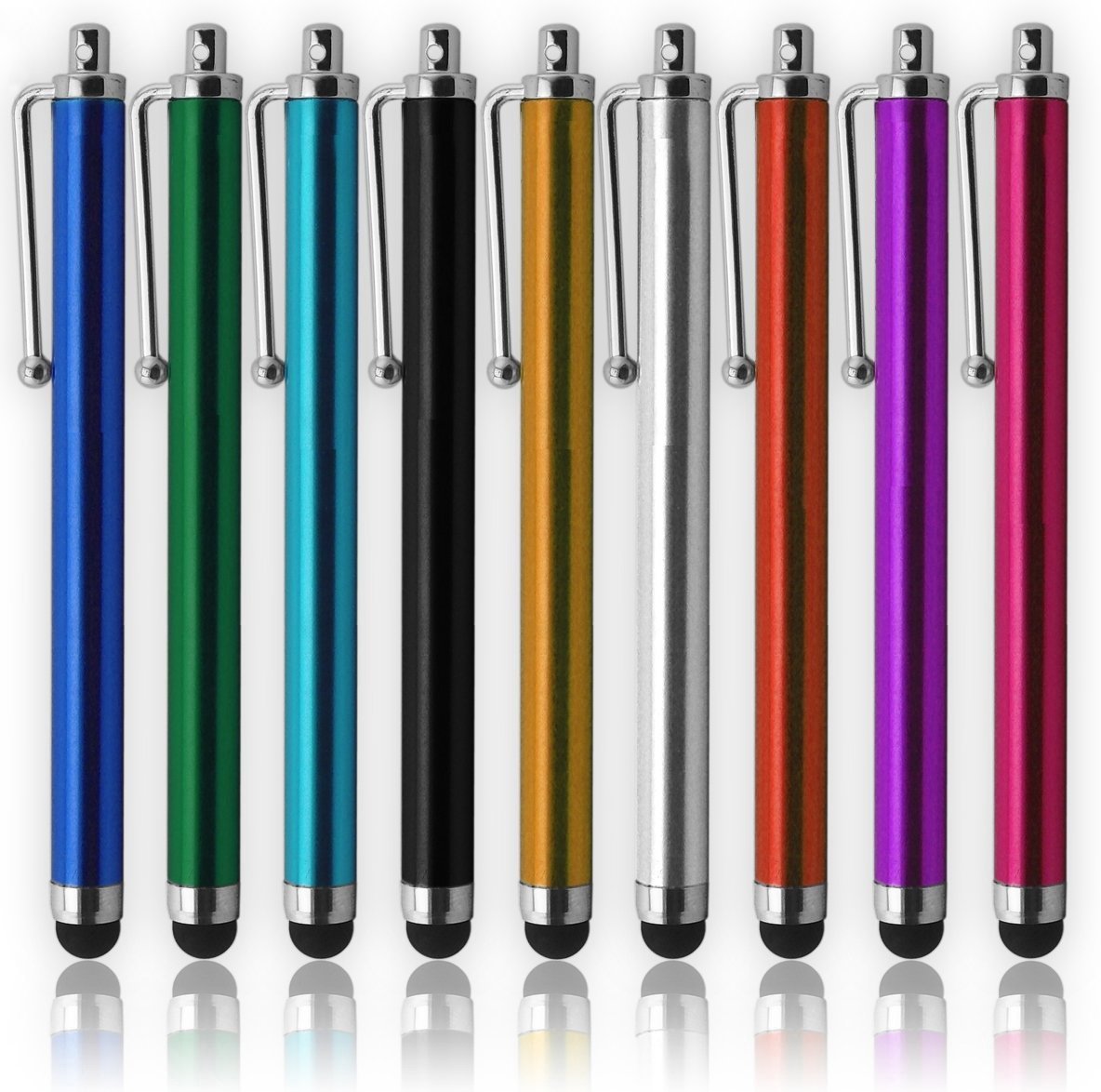 Xitech9 Pack of Colour Stylus Universal Touch Screen Capacitive Pen for Kindle Touch iPad 2, Iphone 4,4S,Kindle Fire, Motorola Xoom, Samsung Galaxy Tab 8.9 10.1, Blackberry Playbook HTC Flyer Evo View Tablet Bonus XiTech Cable Tie