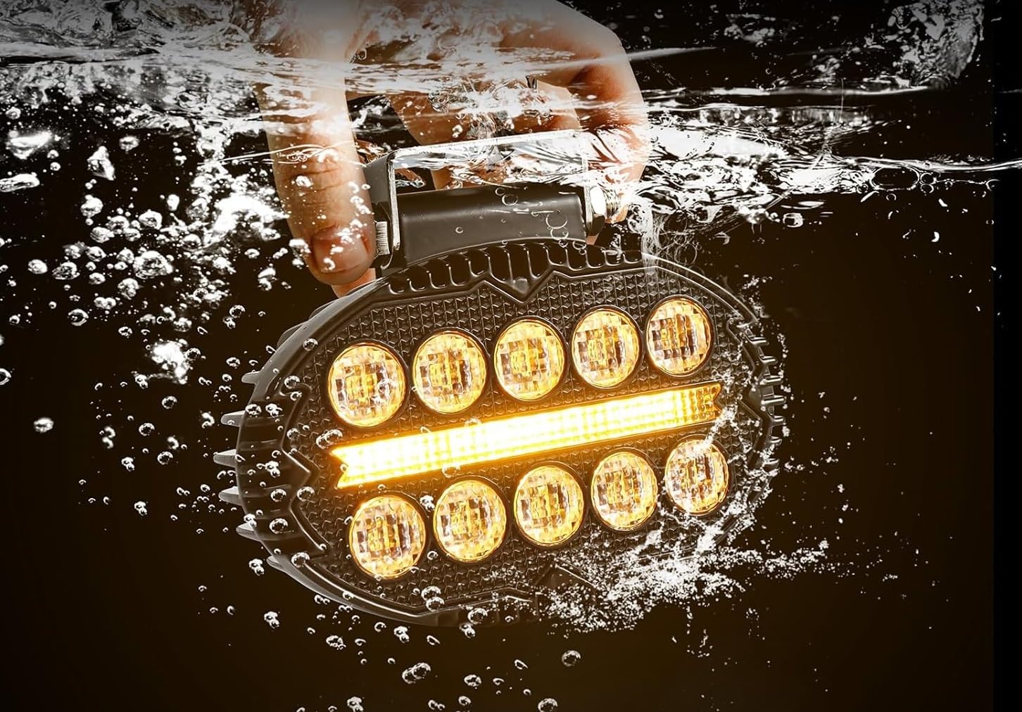 Faro di Profondità Ovale 2000 Lumen LED Luci di Lavoro con Posizione Ambra Bianco Omologato Fuoristrada Macchine Agricole