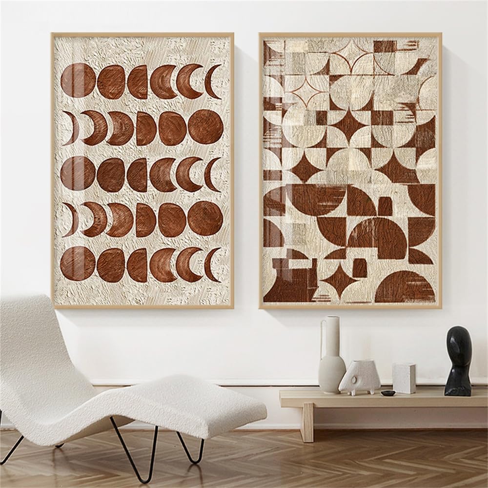 Wuhbcz Multicolored Art Decor,Nordic Colorful Geometry Poster Print Abstract Canvas Painting Geometric Wall Art Picture Living Bedroom Office Room Loft Decoration-40 * 50Cm*2Pcs (No Frame)