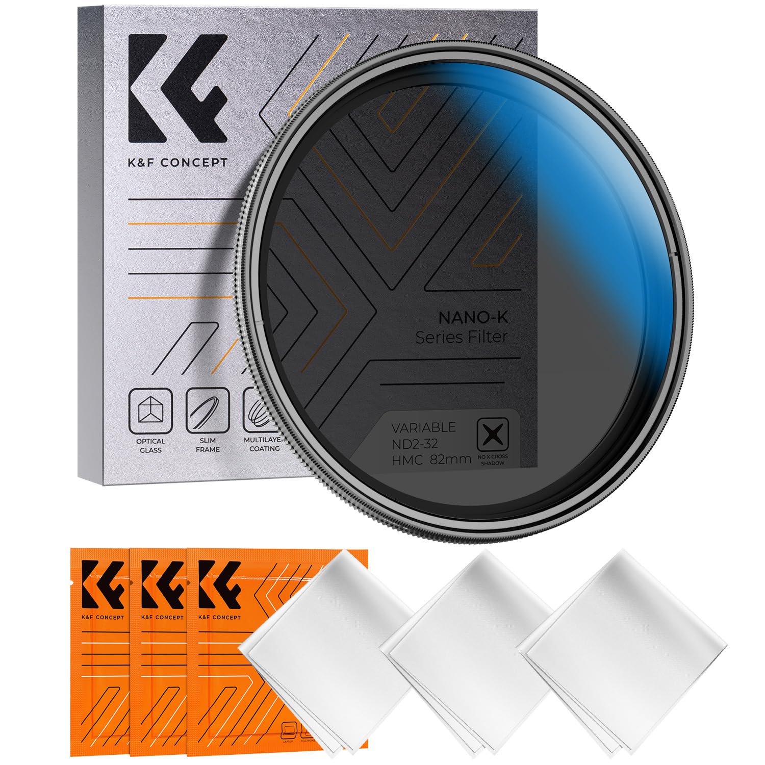 Amazon | K&F Concept 82mm 可変NDフィルター ND2-ND32 減光量調整 5 