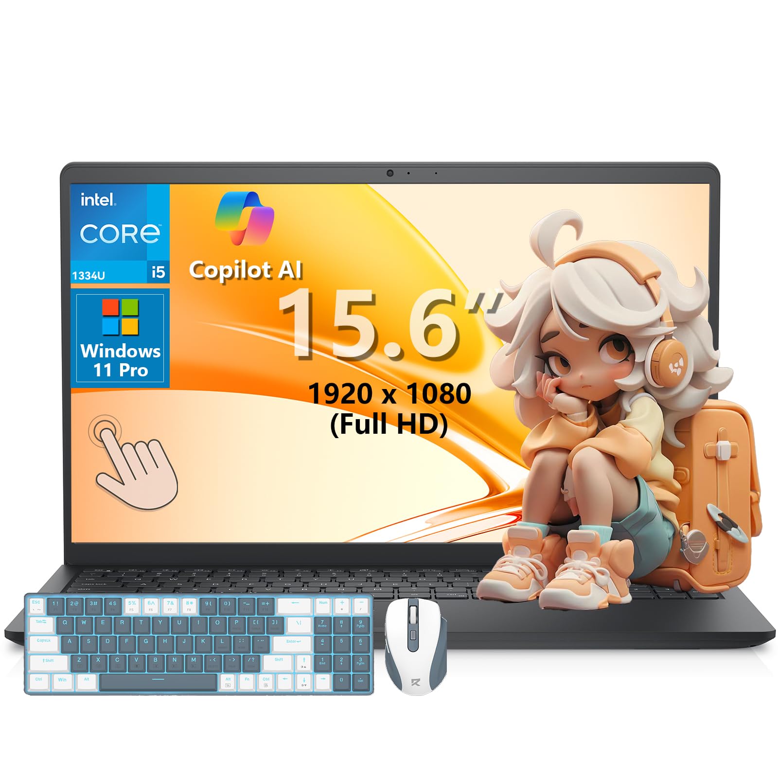 Inspiron 15 3530 Touchscreen Laptop, 15.6" FHD Intel Core i5-1334U (Beat i7-1250U), 32GB RAM 1TB PCIe SSD Windows 11 Pro, Type-c, AI Copilot, Laptop for Home/Business/Student