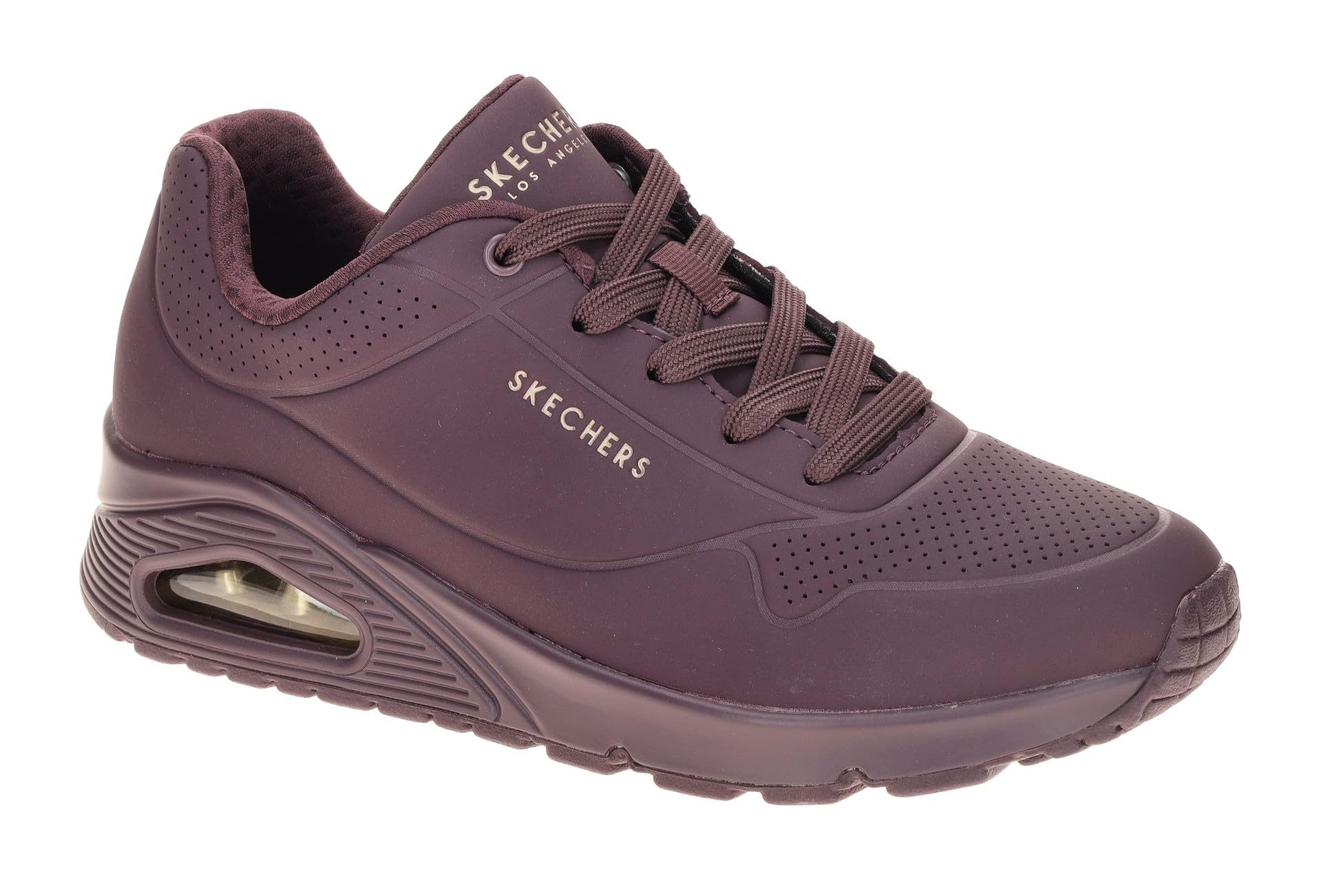 Skechers Women's Uno Stand On Air Trainers, Burgundy Duraleather/Mesh, 9 UK