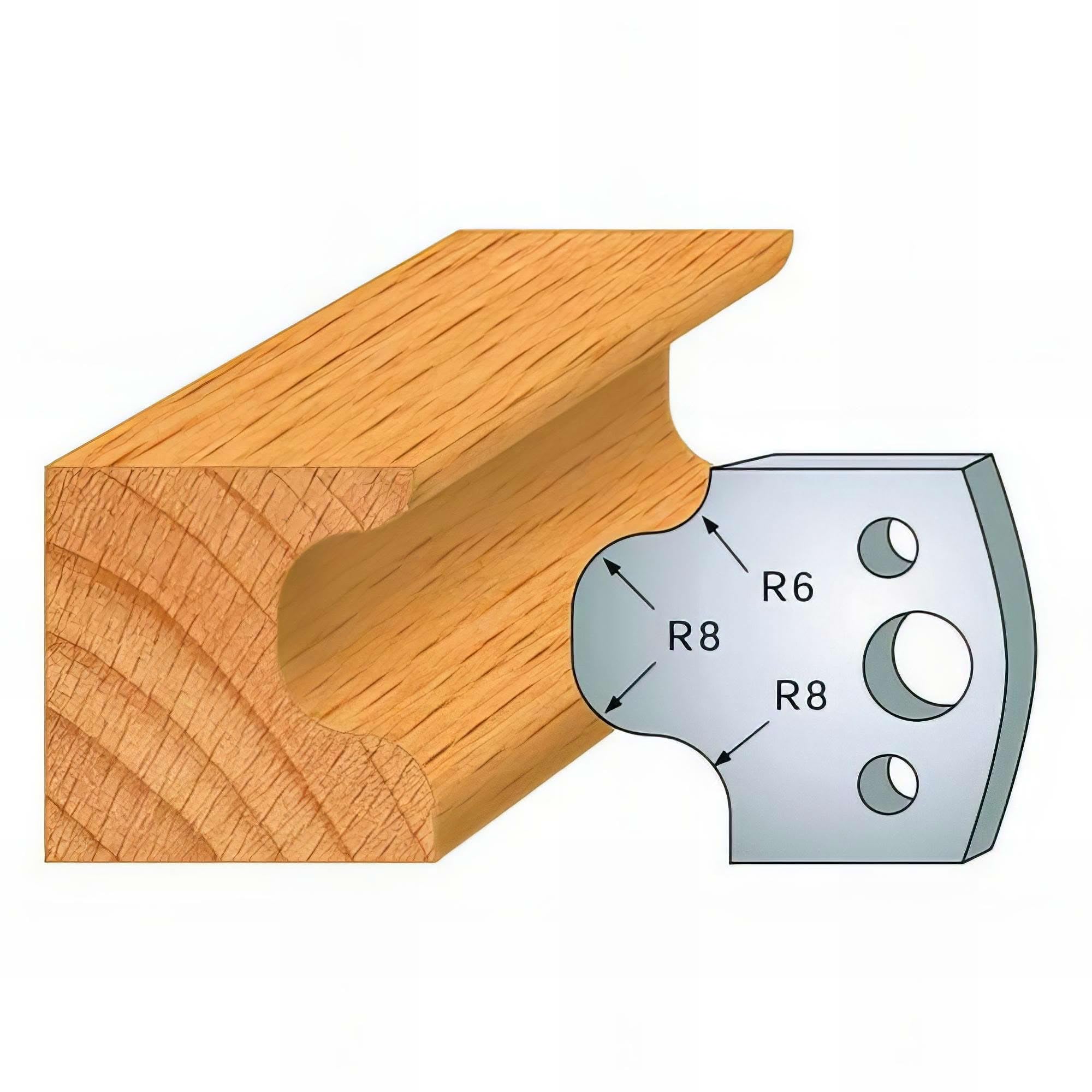 Fers de Toupie - Hauteur 40 mm - Epaisseur 4 mm - 2 trous diamètre 6 mm entraxe 24 mm