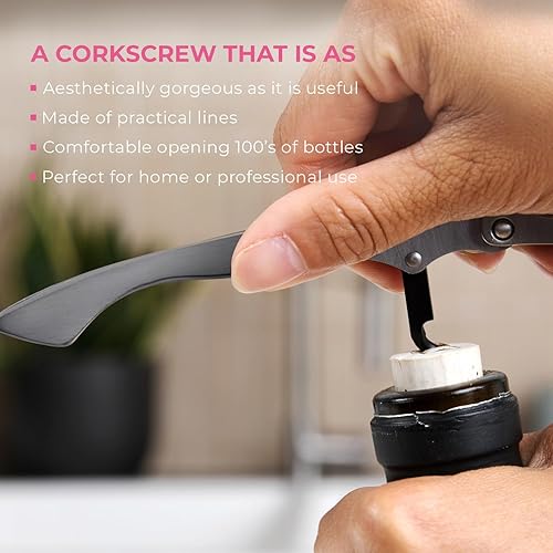 Miniatura 6 de Pocket Prestige Waiters - Sacacorchos de acero inoxidable, abridor de botellas de vino de doble palanca patentado francés para camareros y regalos,