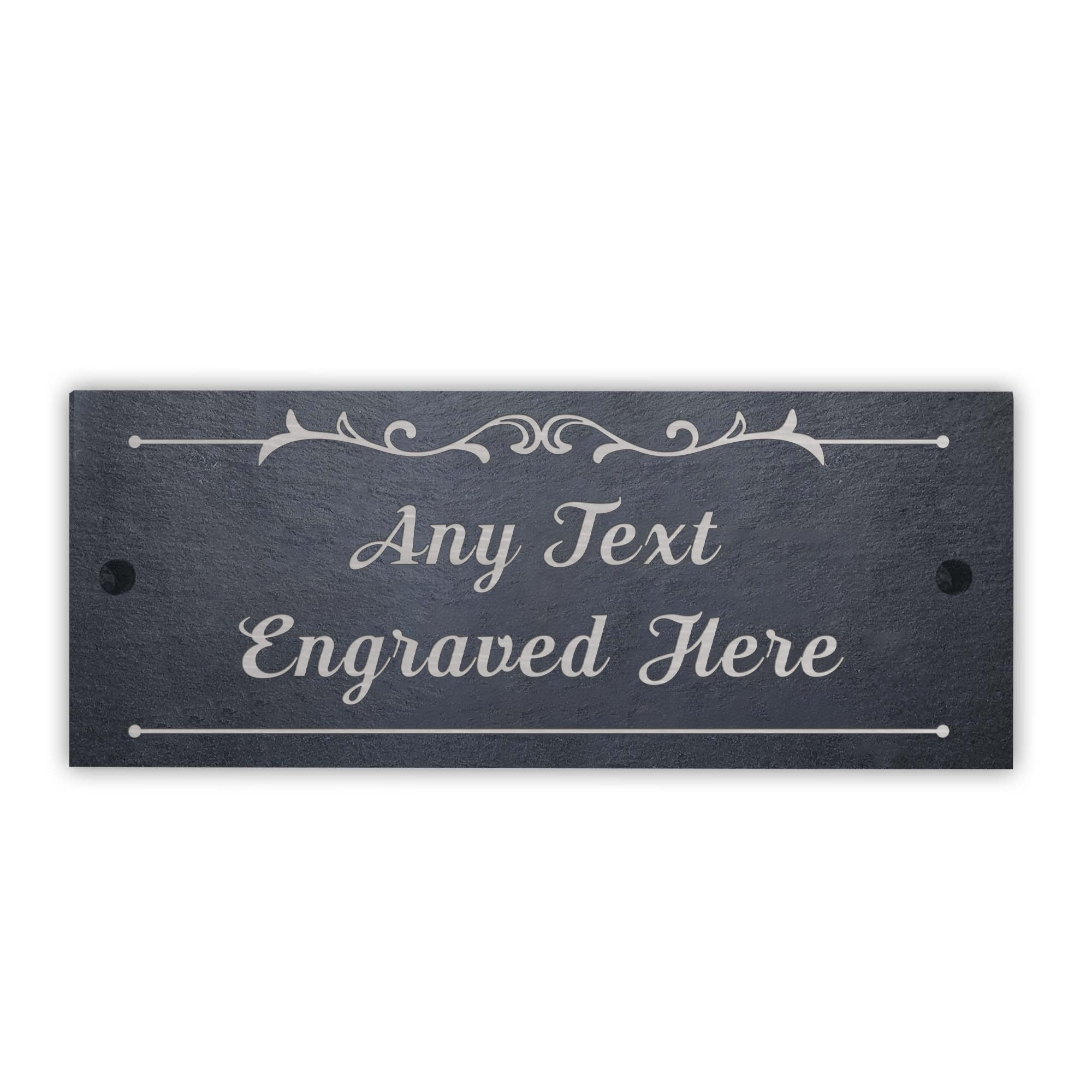 Slate House Signs Personalised Plaques Engraved Slate House Sign Outdoor Decoration Personalised Signs for Outside Welcome Sign with Wall Fixings 25x10cm (Design 4) — image 1