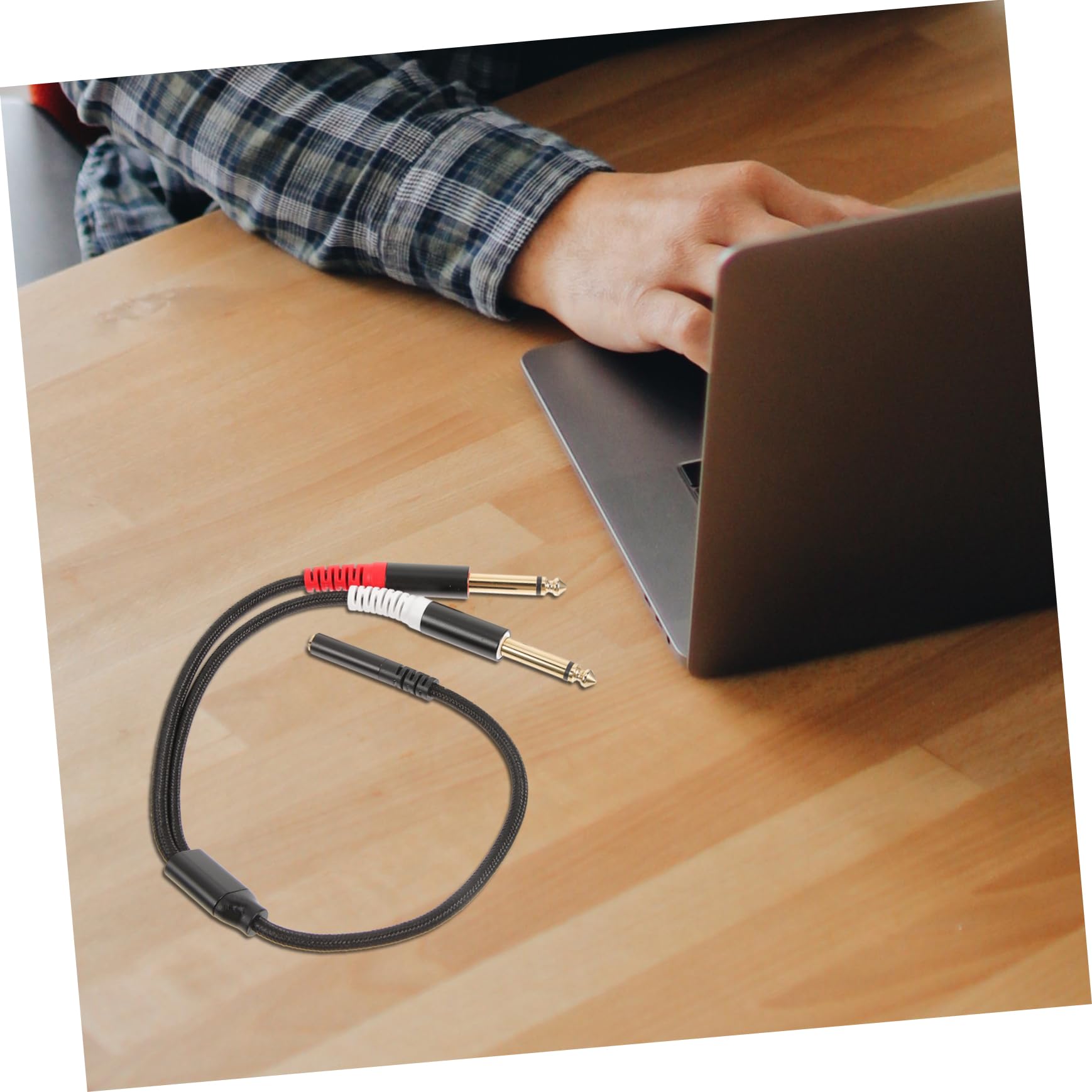 Hemobllo 5pezzi Cavo Audio Splitter Da Doppio Adattatore Audio Per Mixer e Chitarre Connessione Facile Senza Driver Cavo Flessibile Con Connettori Placcati