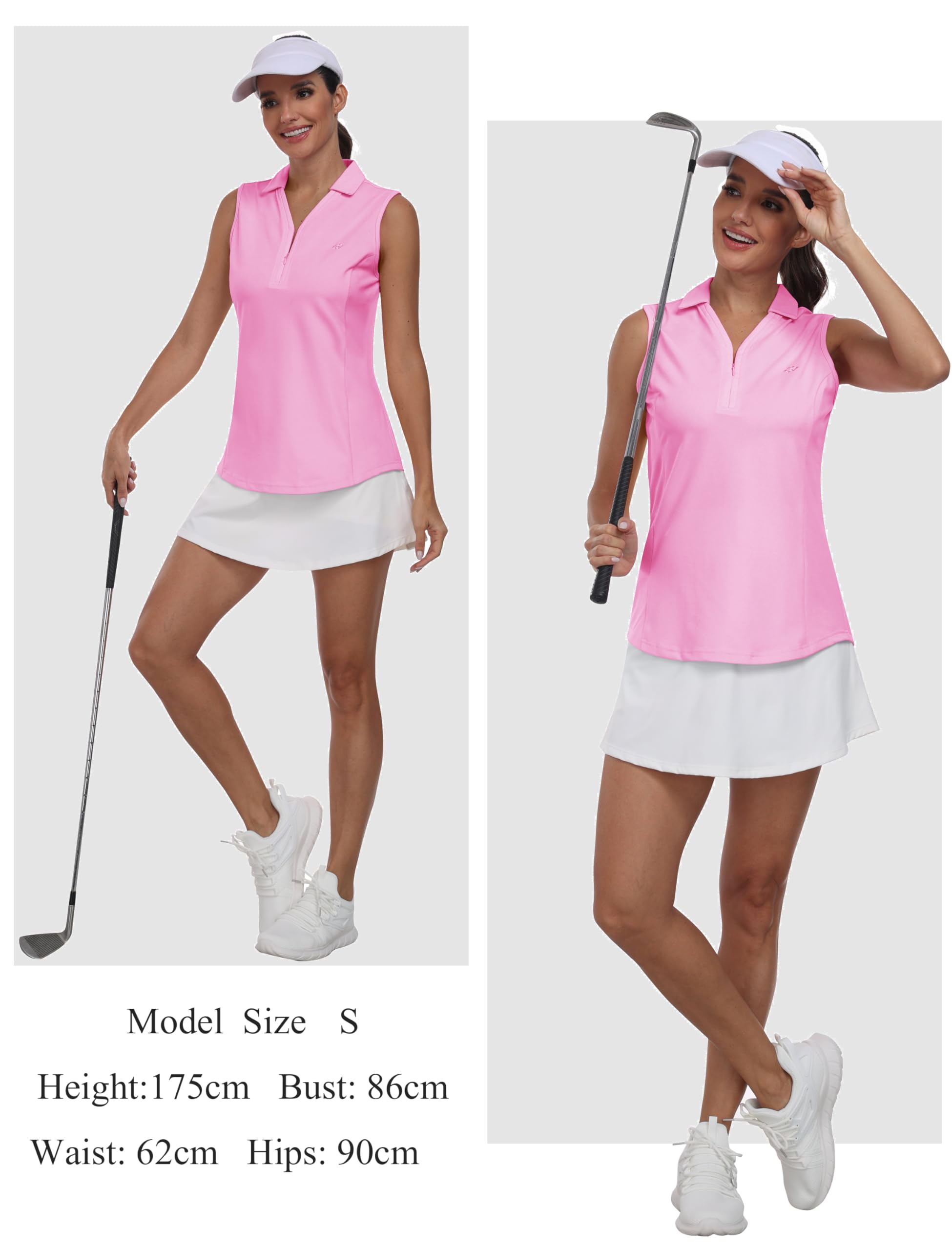 MoFiz Polo Senza Maniche Donna Camicia Golf Shirt Estiva Cotone Top Traspirante