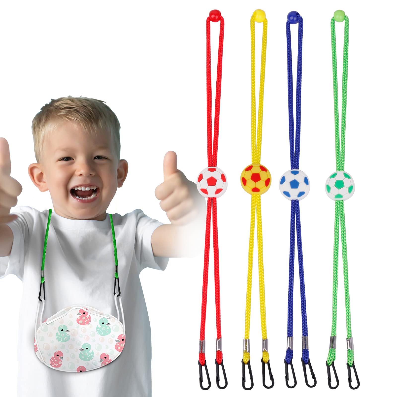 TOOVREN Mask Lanyard for Kids Adjustable Length Face Mask Lanyard,Face mask Lanyard with Clips, Mask Holder & Hanger, Face Mask Chain Holder, Mask Strap Holder for Kids, Students, Adult