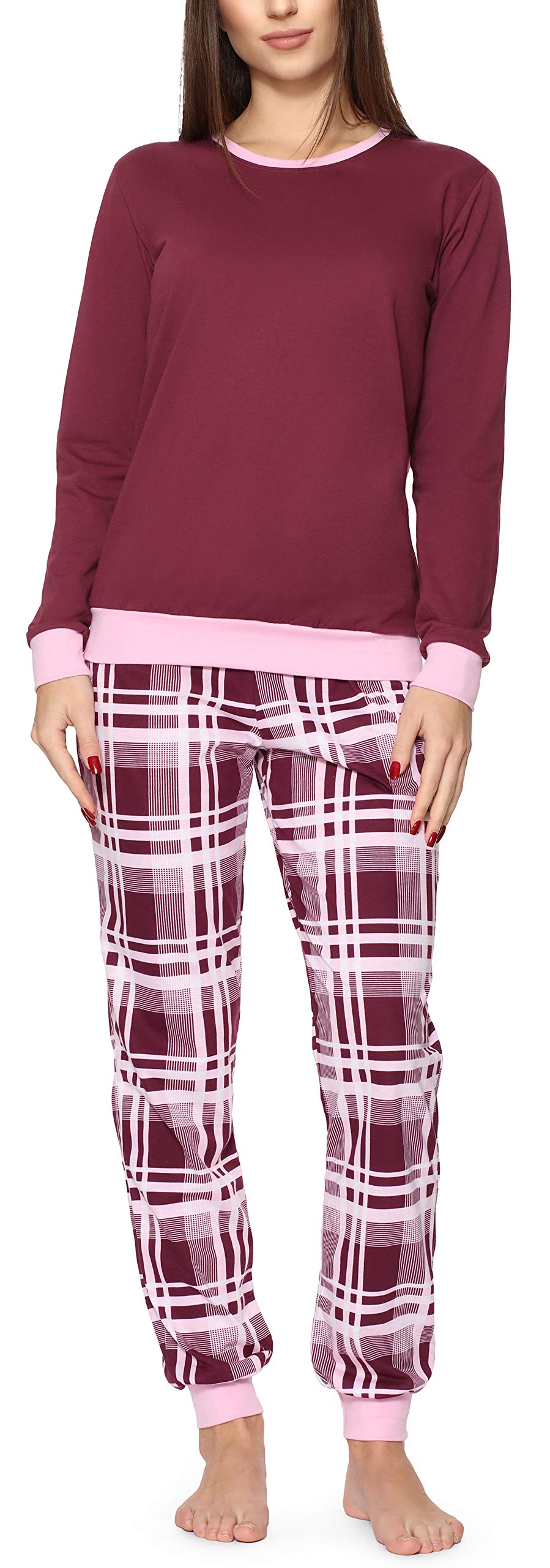 Merry Style Damen Schlafanzug Zweiteiler Pyjama lang bunt mit Muster MS10-268