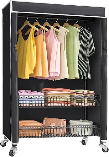 Miniatura 9 de VIPEK R2C Plus - Perchero enrollable con cubierta y rueda, resistente con cubierta, perchero cubierto para colgar ropa, perchero de metal blanco con