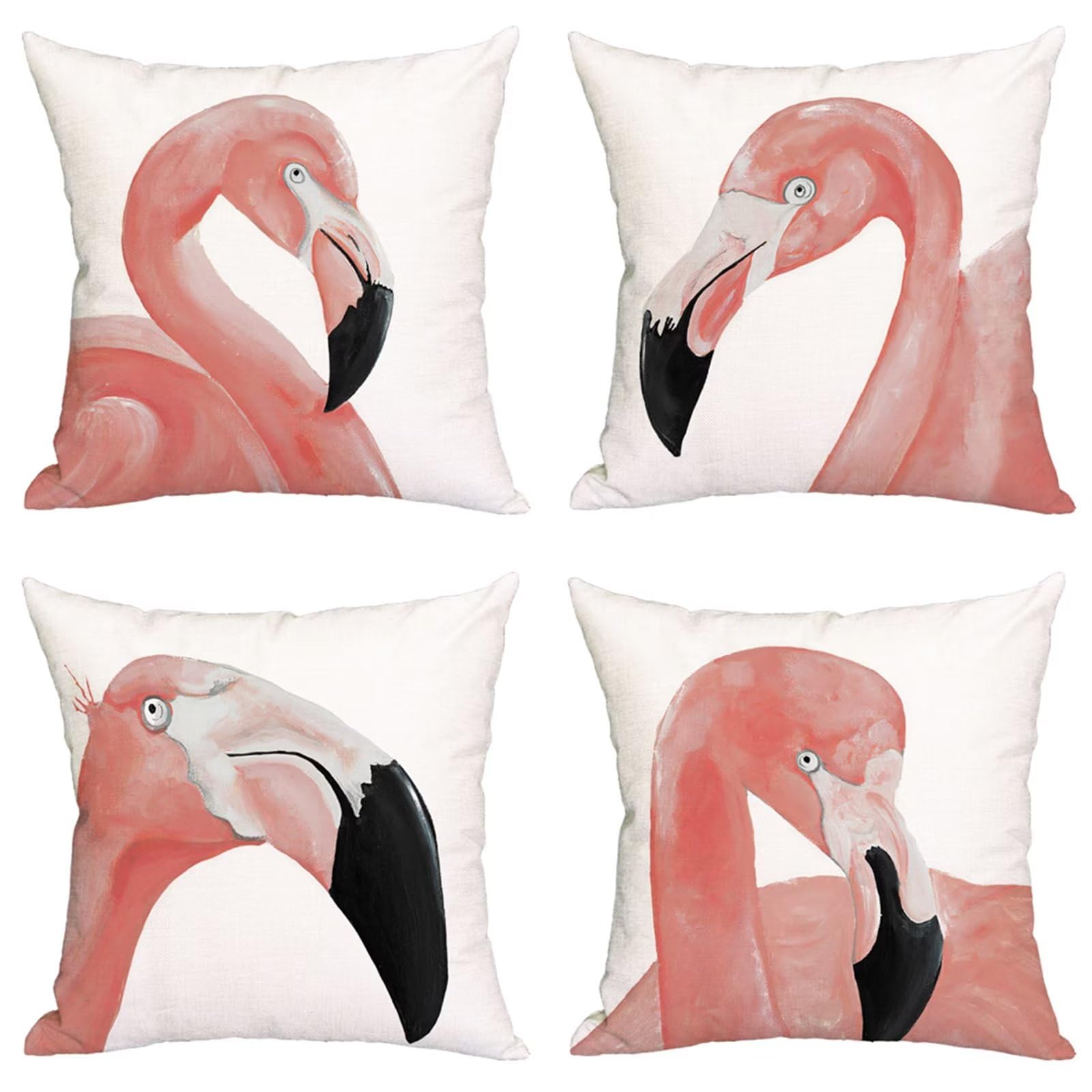 Set di 4 Fodere per Cuscini 65x65cm,cuscini per divano Uccello rosa Giardino Esterno Fodere per Cuscini Decorativi Velluto Quadrate per Cuscino,per Casa Soggiorno Camera da Letto Divano YG1040