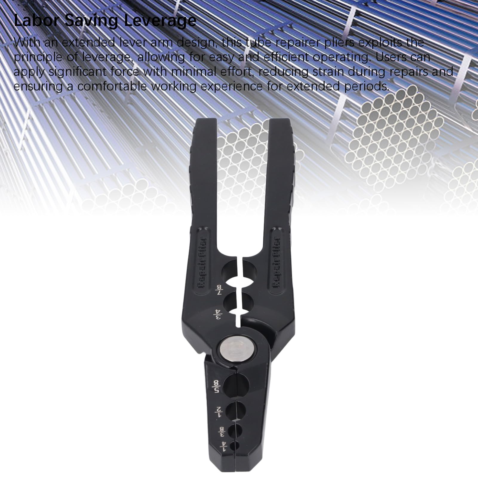 6-Hole Tube Rounding Pliers, Copper Pipe Repair Pliers for 1/4 3/8 1/2 5/8 3/4 7/8 Inch Copper Tubes, Aluminum Alloy Manual Tube Rounder with Lever Arm Design, Suitable for