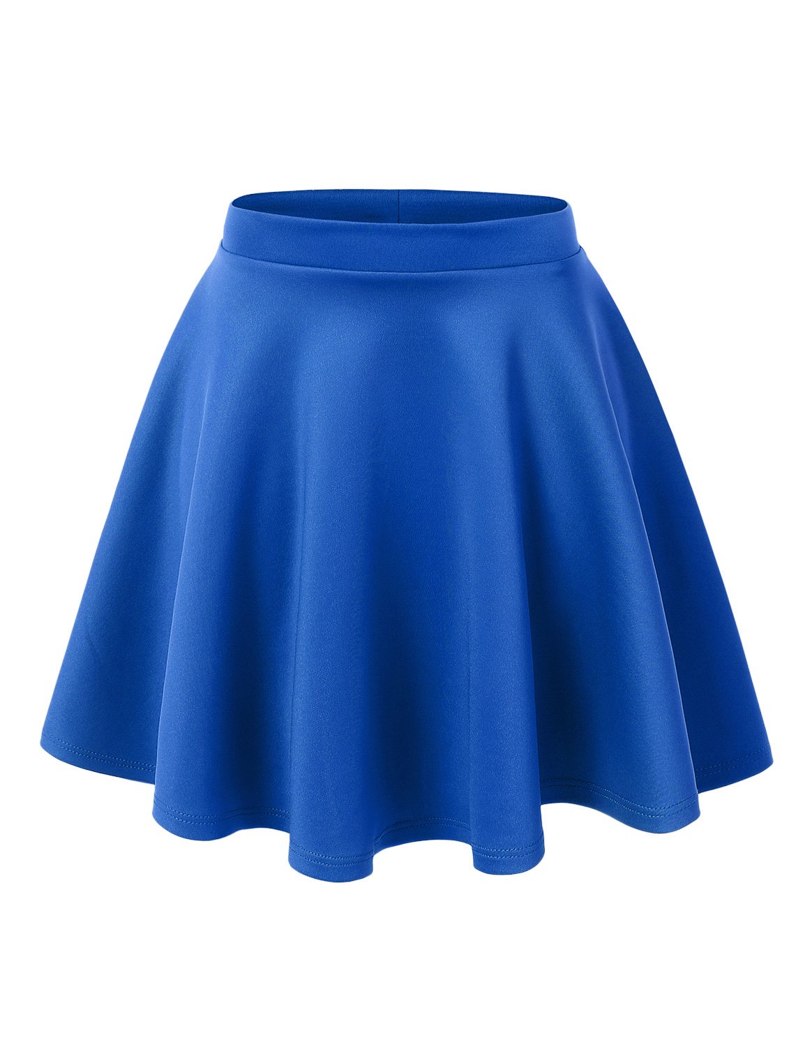 Made By JohnnyWomen's Basic Versatile Stretchy Flared Casual Mini Skater Skirt XS-3XL Plus Size