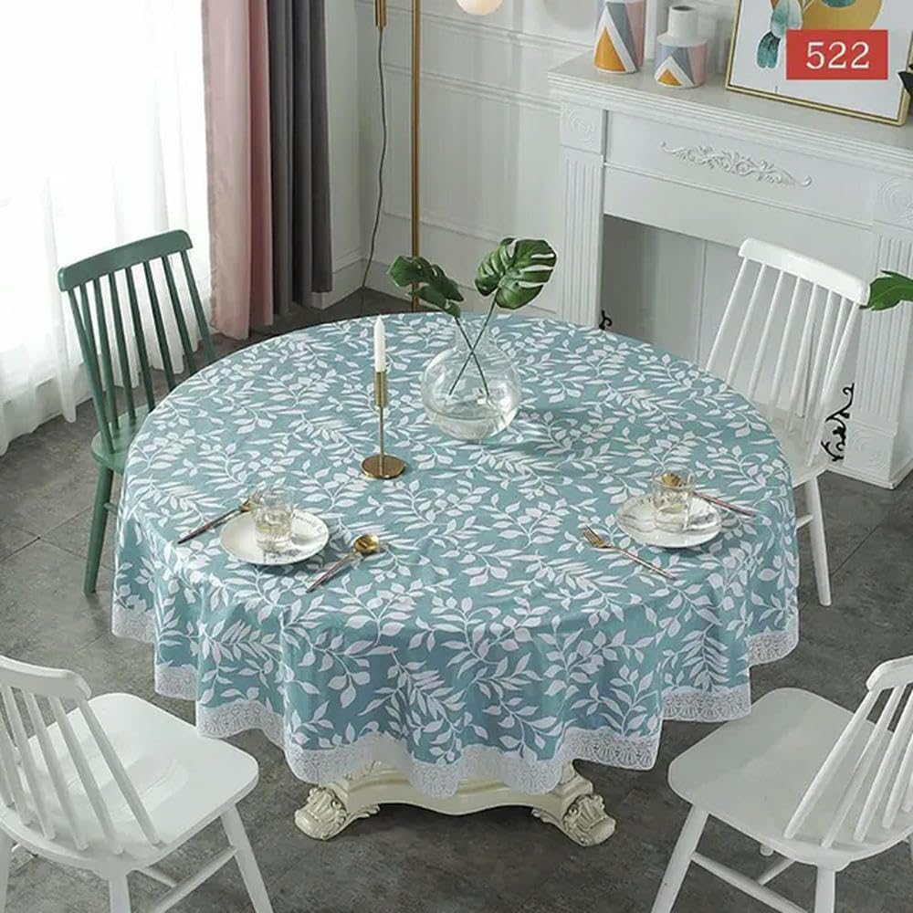 CEMELI 180-220Cm Ronde Tafelkleed Plastic PVC Zachte Geometrische Embossing Eetkamer Woonkamer Waterdichte Tafelzeil, Tafelkleed Cover Mat Home Decor