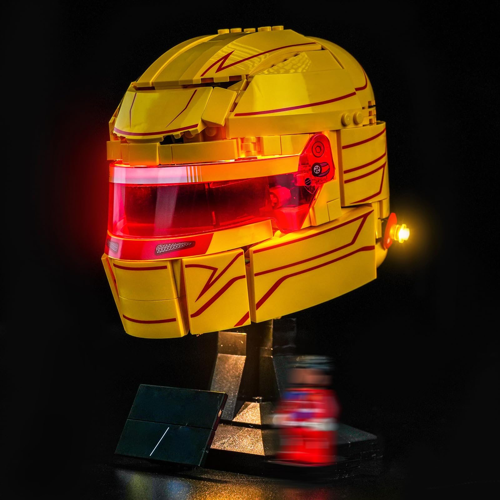 Decoration Lighting Set Compatible with Lego Scuderia Ferrari HP Lewis Hamilton Helmet Blocks Model，Light Kit Compatible with Lego 43022 Scuderia Ferrari HP Lewis Hamilton Helmet (No Model)